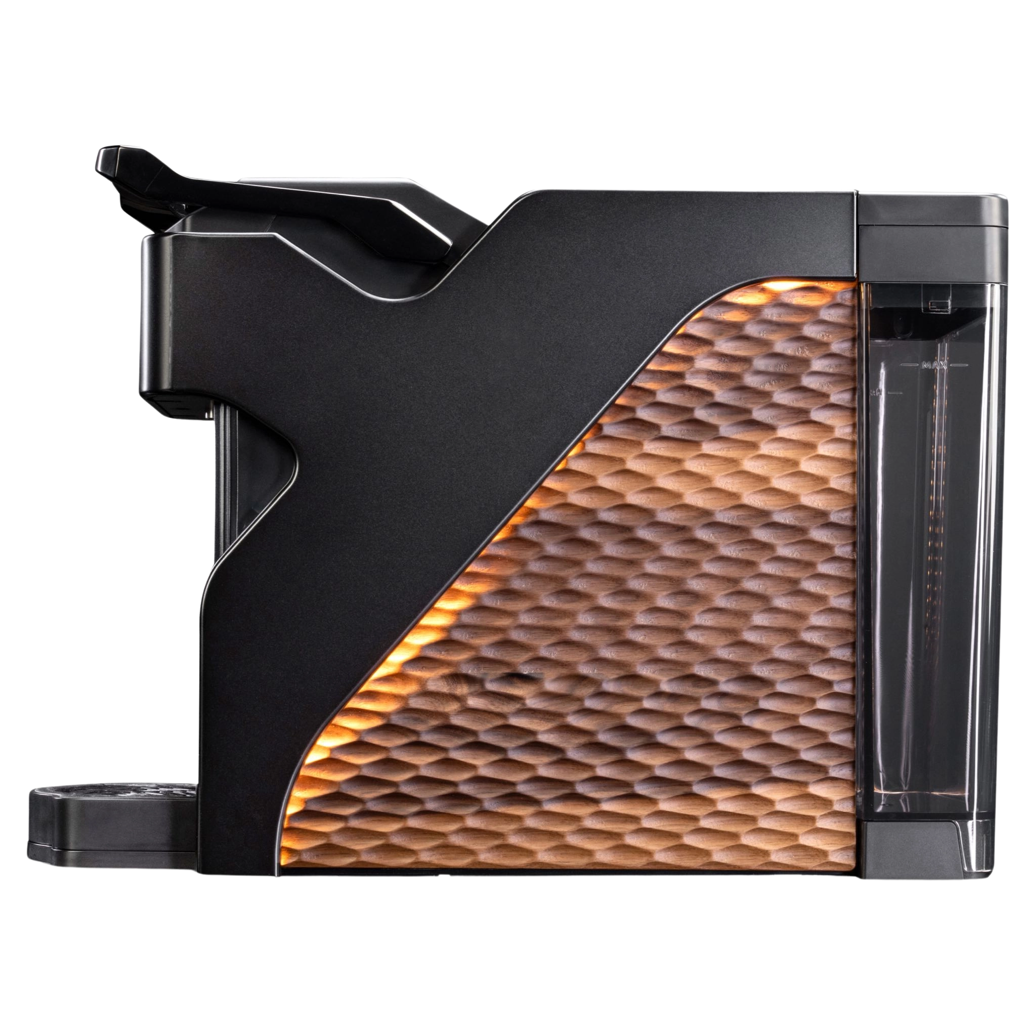 Milton Coffee Line1 Nespresso Compatible Brewer in Satin Black & Grain – side view