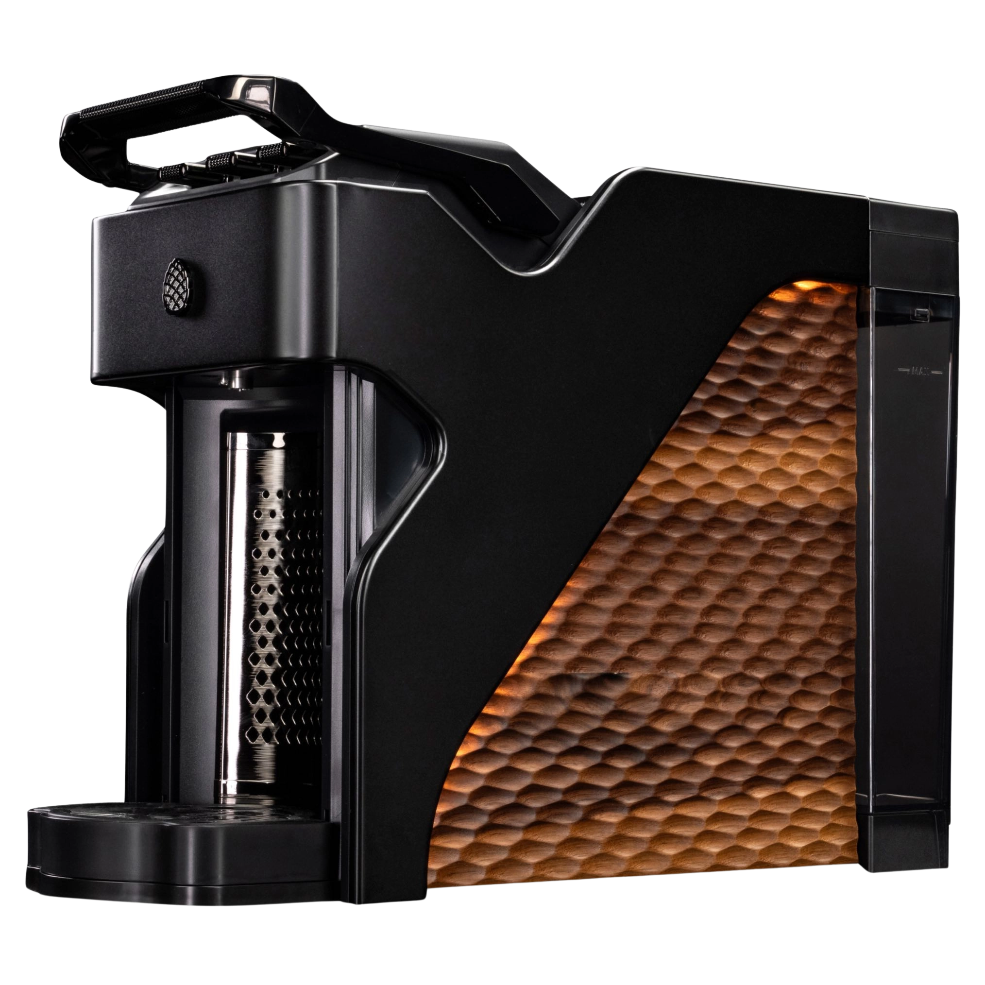 Milton Coffee Line1 Nespresso Compatible Brewer in Satin Black & Grain – three-quarter view