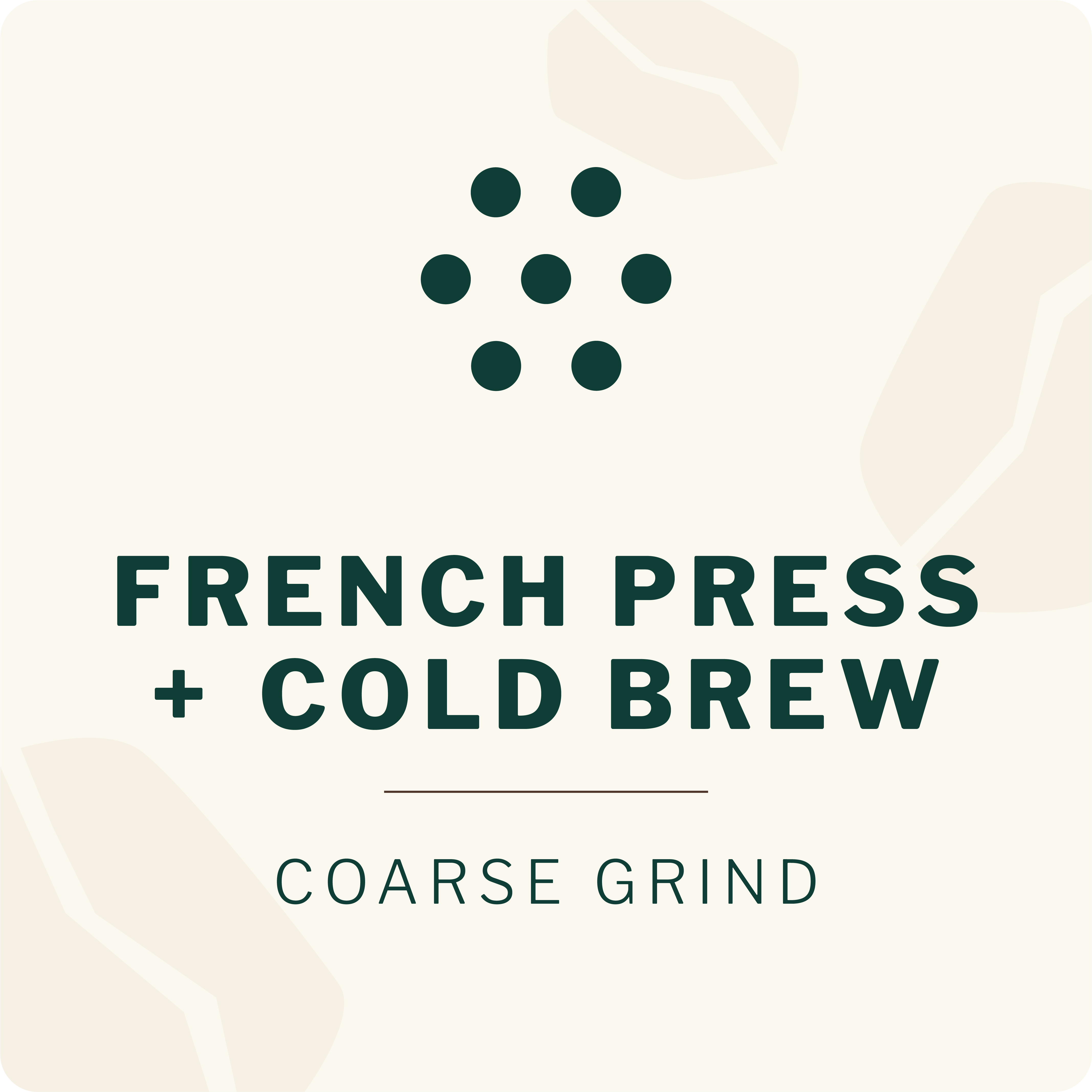 artizan Coffee grind type selector — French Press + Cold Brew, Coarse Grind