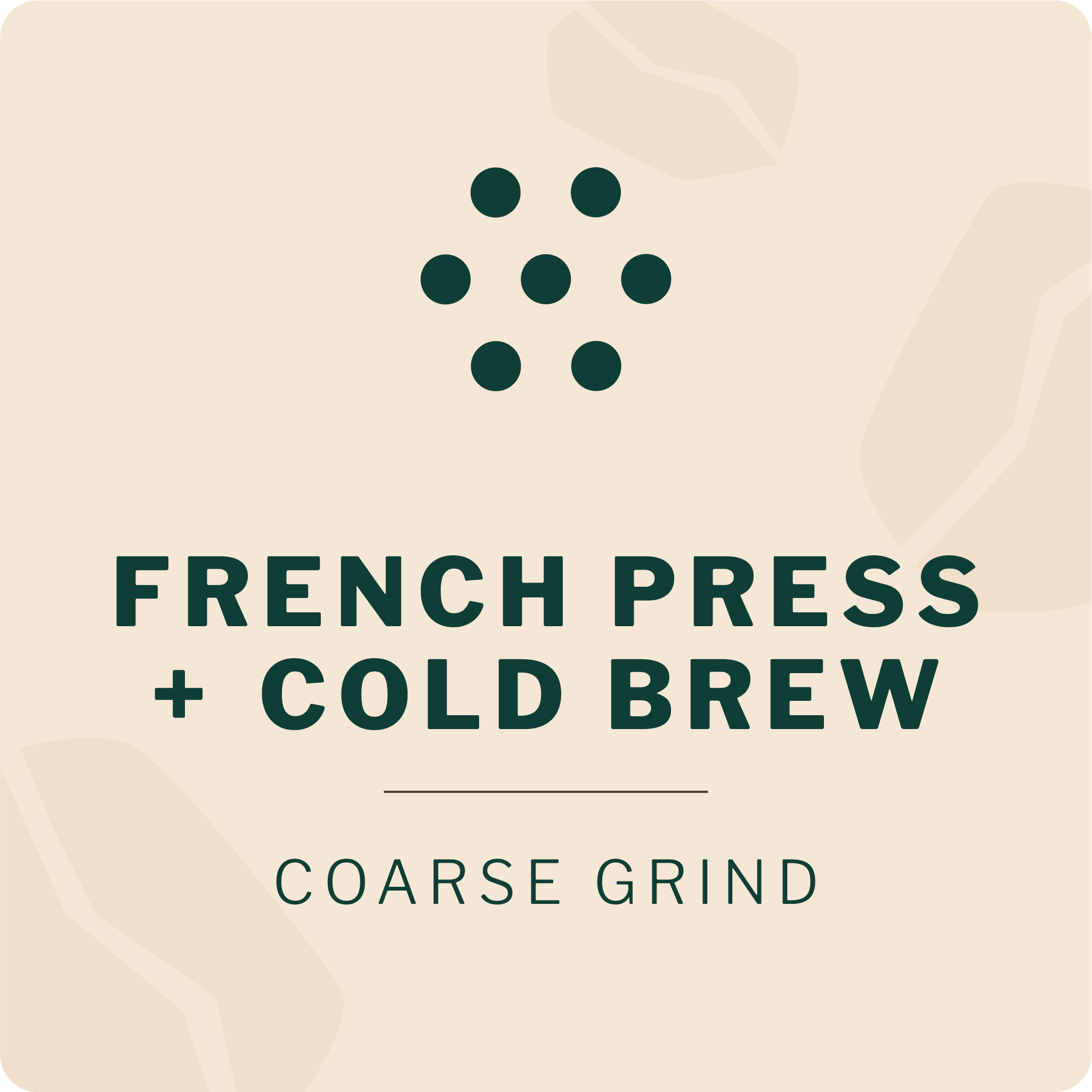 artizan Coffee grind type selector — French Press + Cold Brew, Coarse Grind