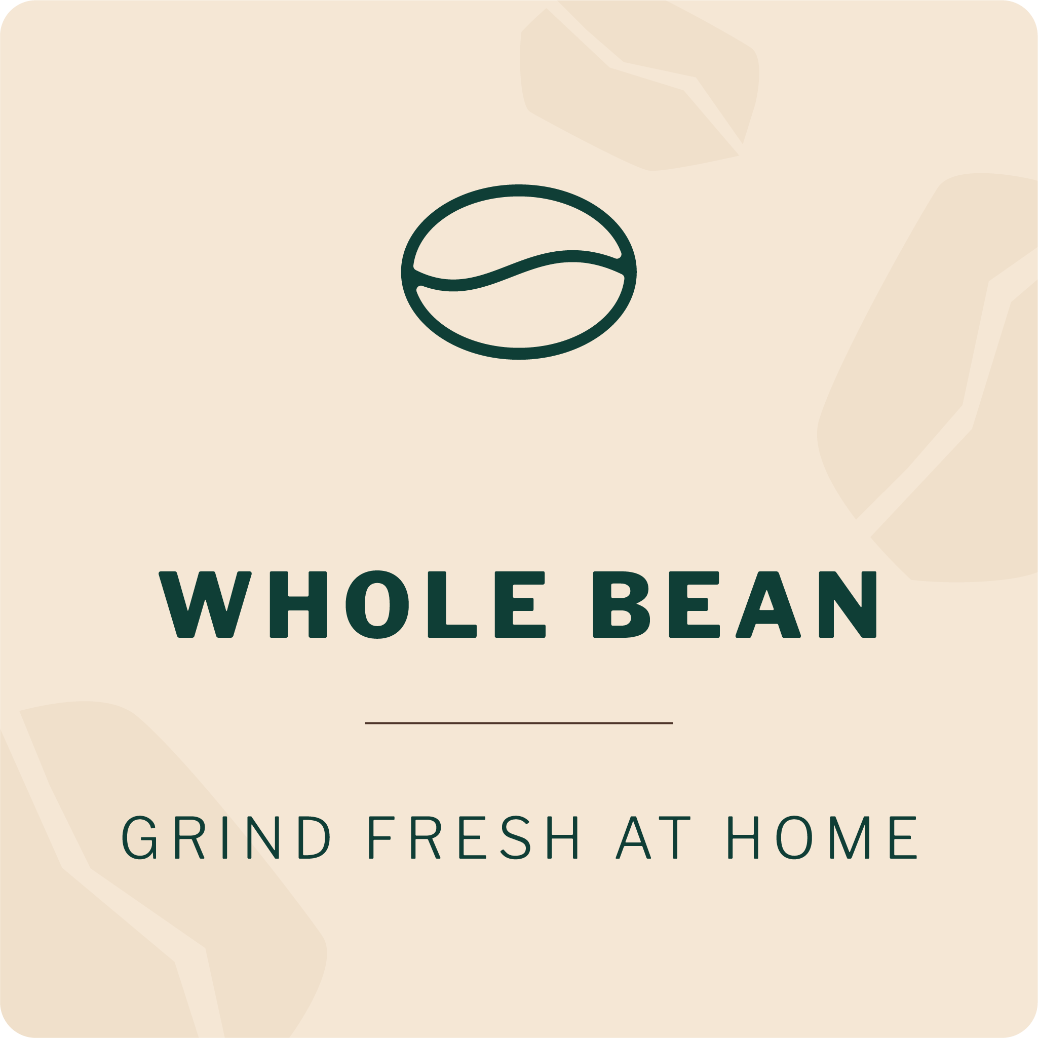 Artizan Coffee grind type selector — Whole Bean, Grind Fresh at Home