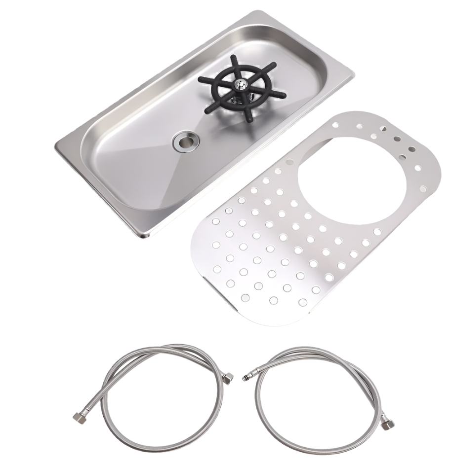 Rhino Pitcher Rinser tray with Spinjet assembly – durable honeycomb design for fast drainage in busy cafés