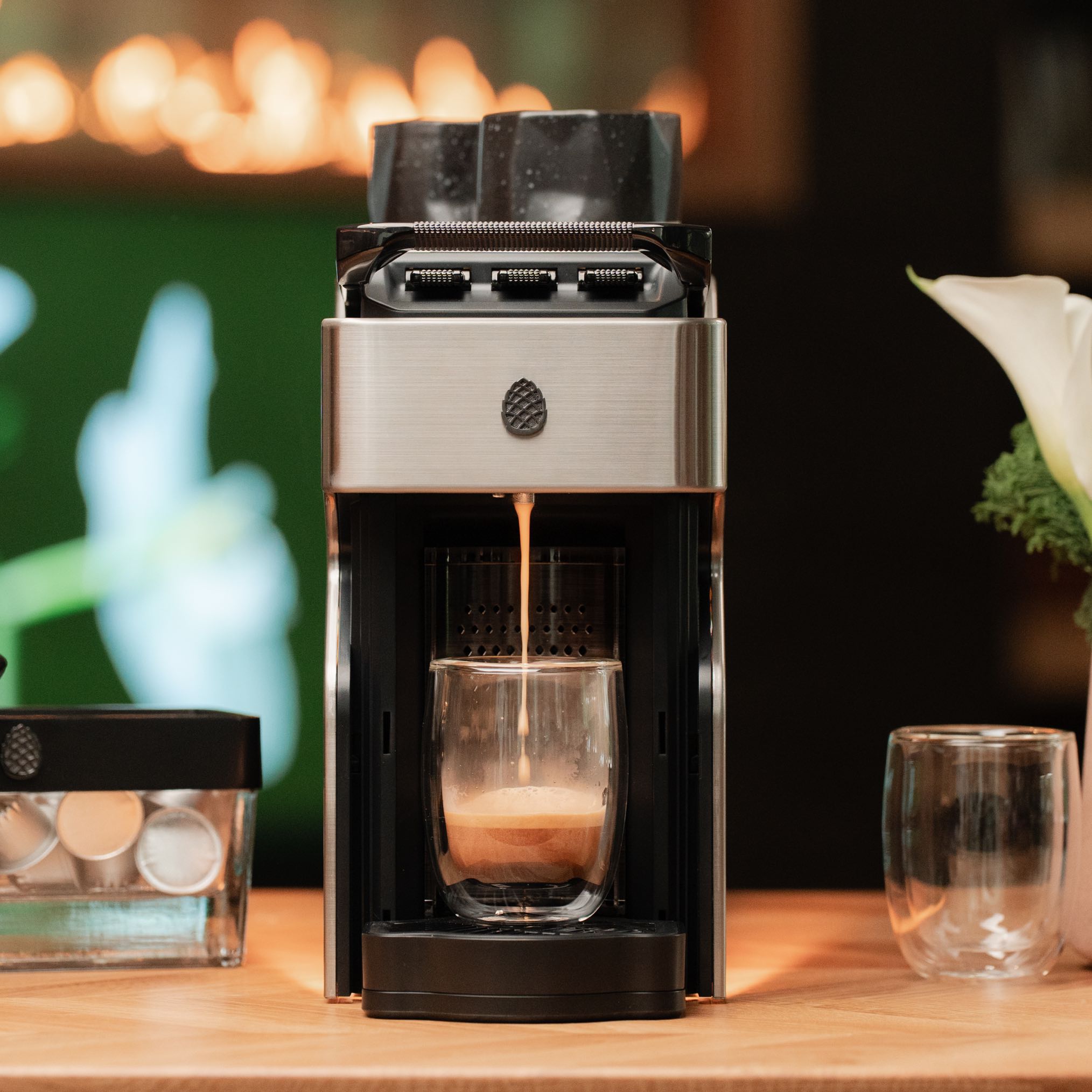 Milton Coffee Line1 Nespresso Compatible Brewer - Brushed Silver & Grain