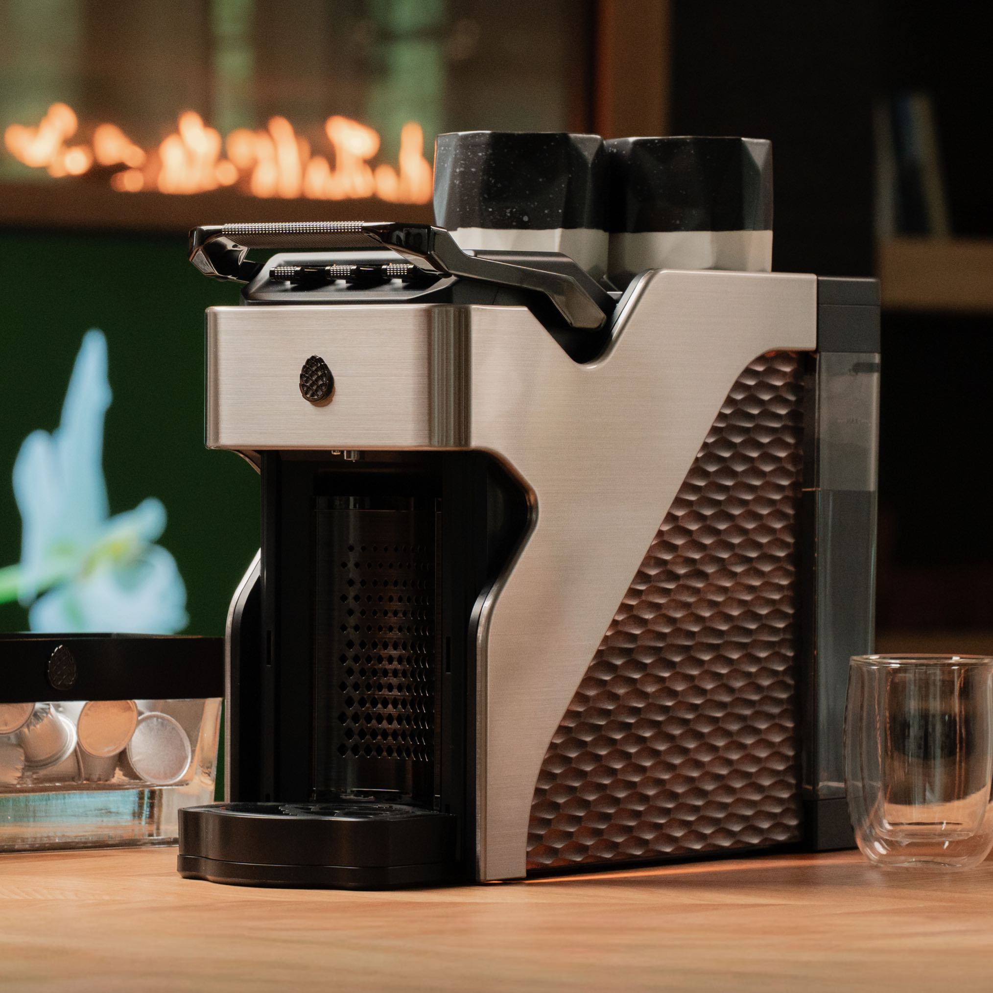 Milton Coffee Line1 Nespresso Compatible Brewer - Brushed Silver & Grain