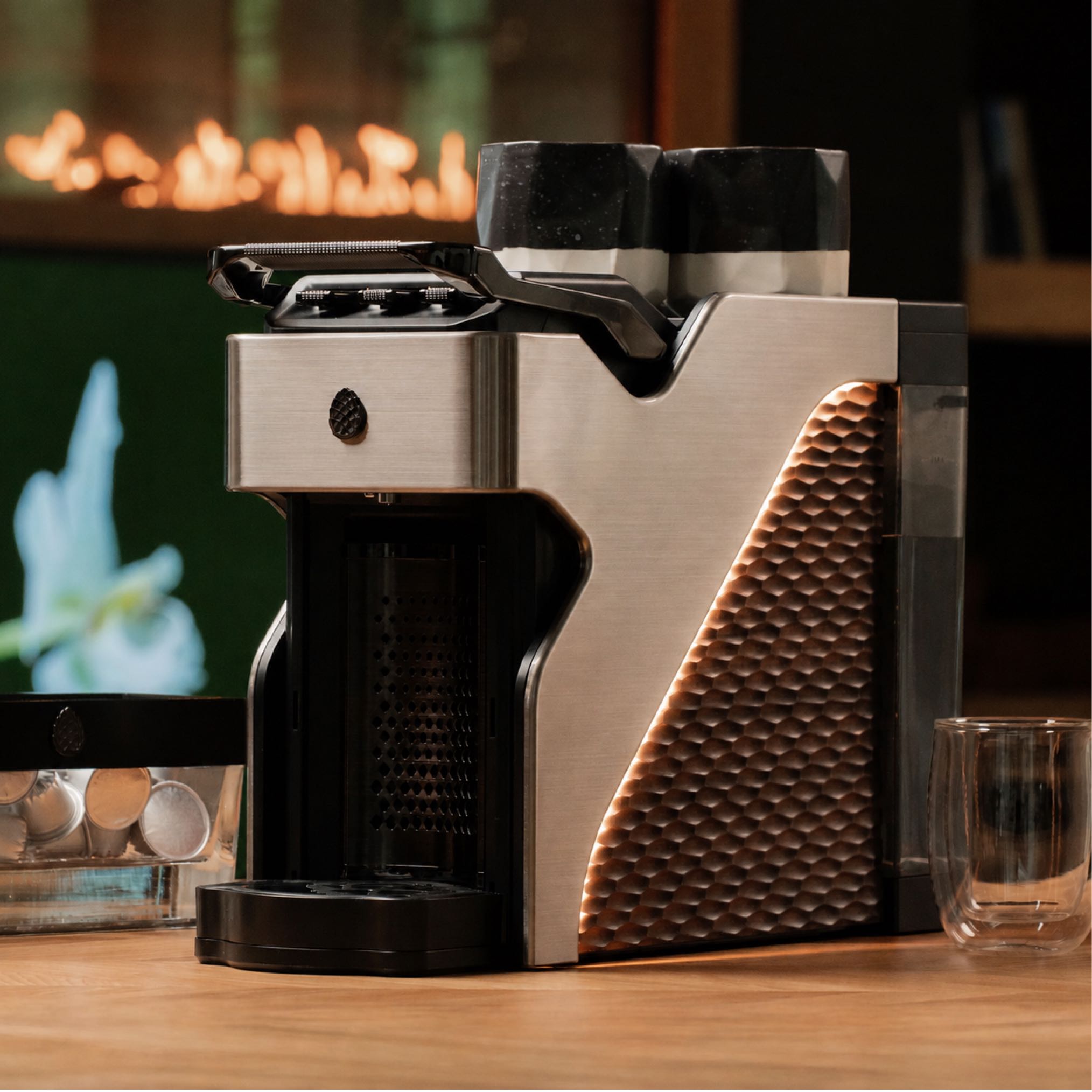 Milton Coffee Line1 Nespresso Compatible Brewer - Brushed Silver & Grain