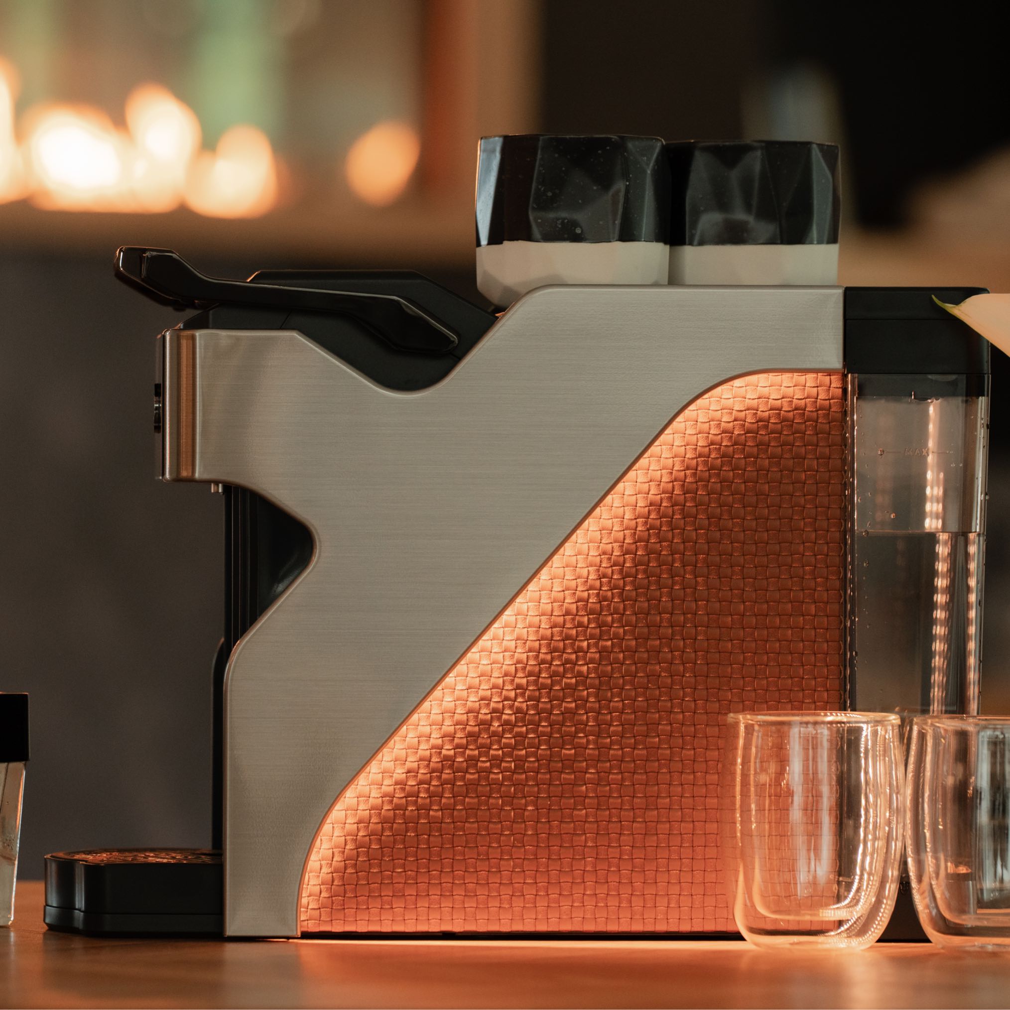 Milton Coffee Line1 Nespresso Compatible Brewer - Brushed Silver & Saddle