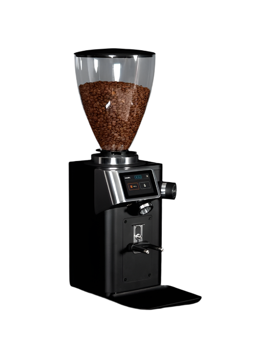 An image of Ceado REV Steel w/ WAM with coffee beans on its hopper