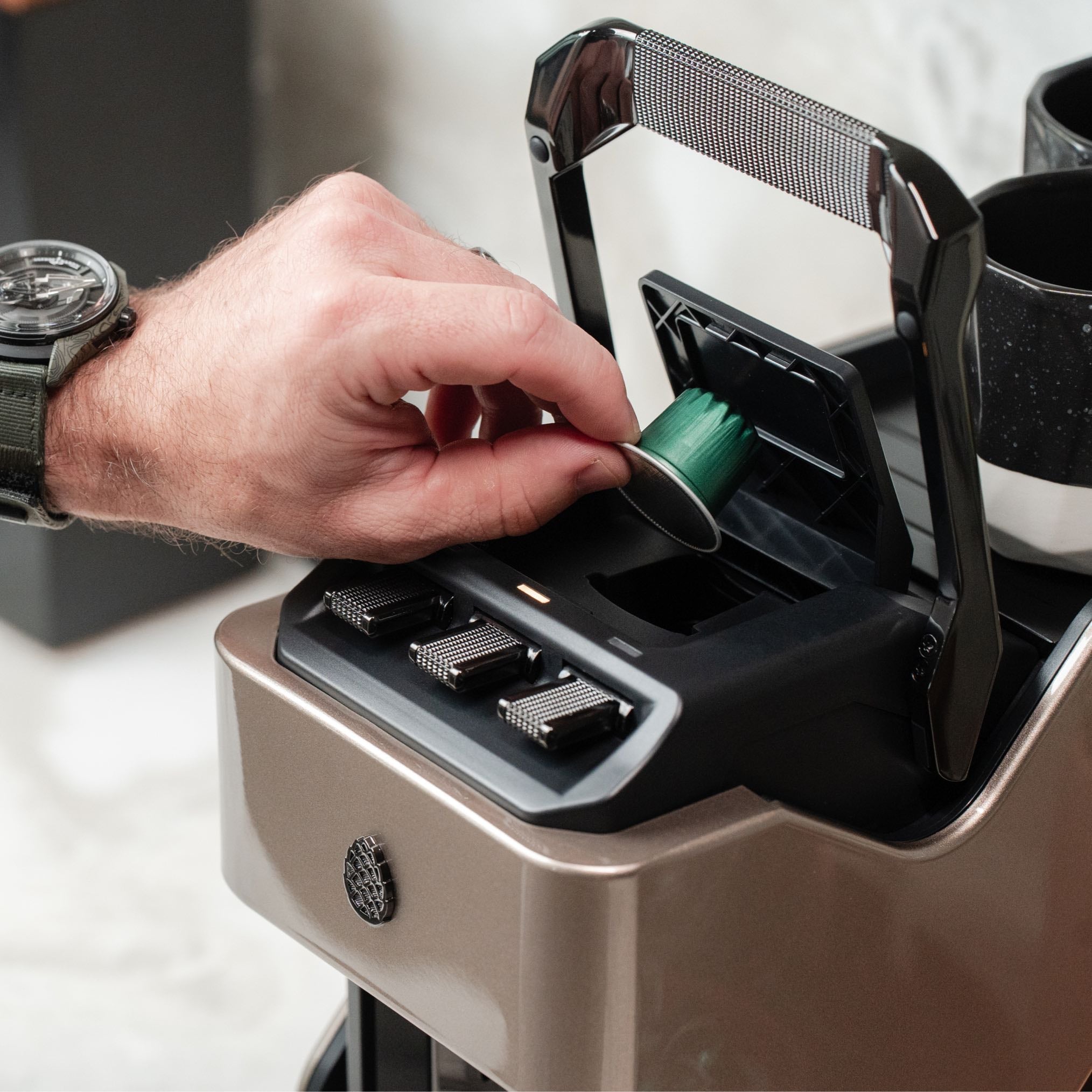 Milton Coffee Line1 Nespresso Compatible Brewer - Champagne & Onyx