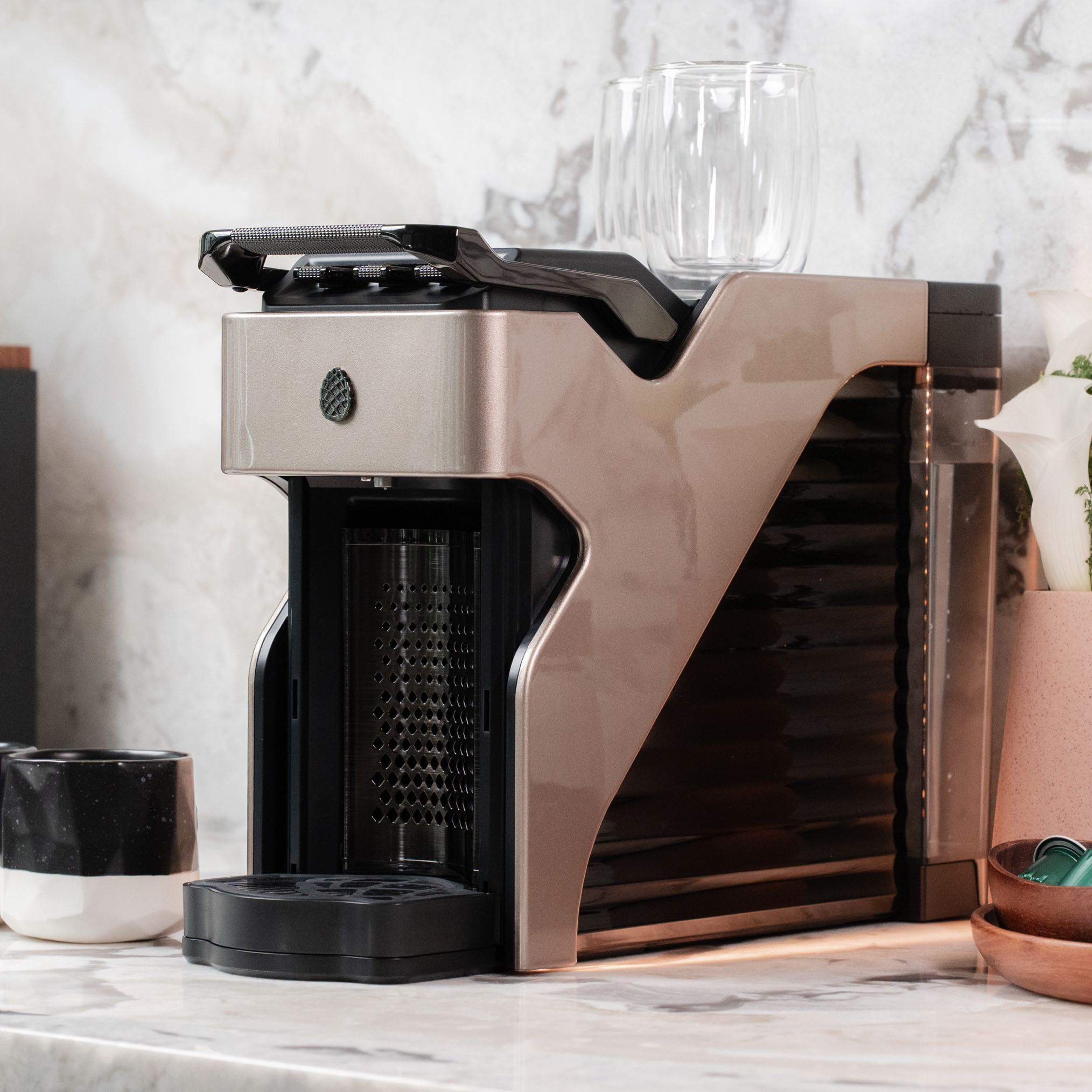 Milton Coffee Line1 Nespresso Compatible Brewer - Champagne & Onyx