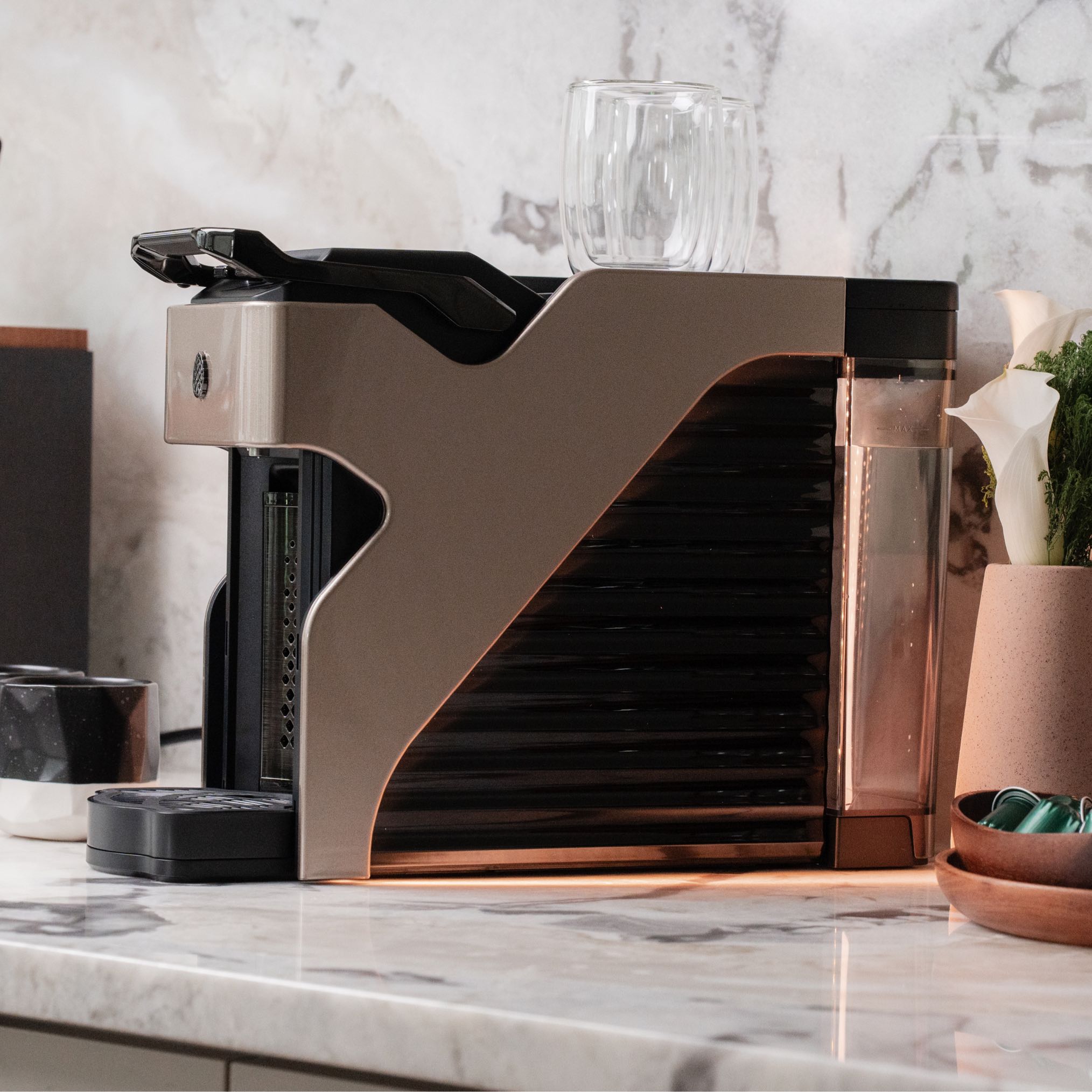 Milton Coffee Line1 Nespresso Compatible Brewer - Champagne & Onyx