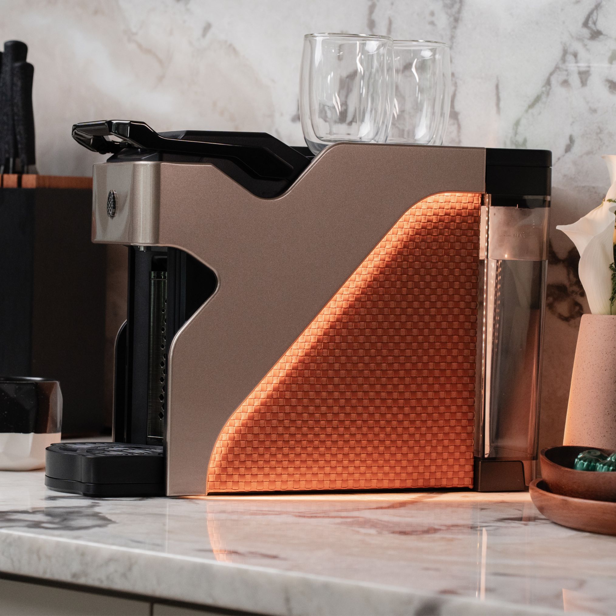 Milton Coffee Line1 Nespresso Compatible Brewer - Champagne & Saddle