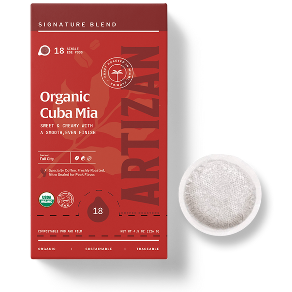 Organic Cuba Mia Espresso ESE Coffee Pods, Dark Roast - 18 Pods | USDA Certified Organic Organic Cuba Mia Espresso ESE Coffee Pods, Dark Roast - 18 Pods | USDA Certified Organic