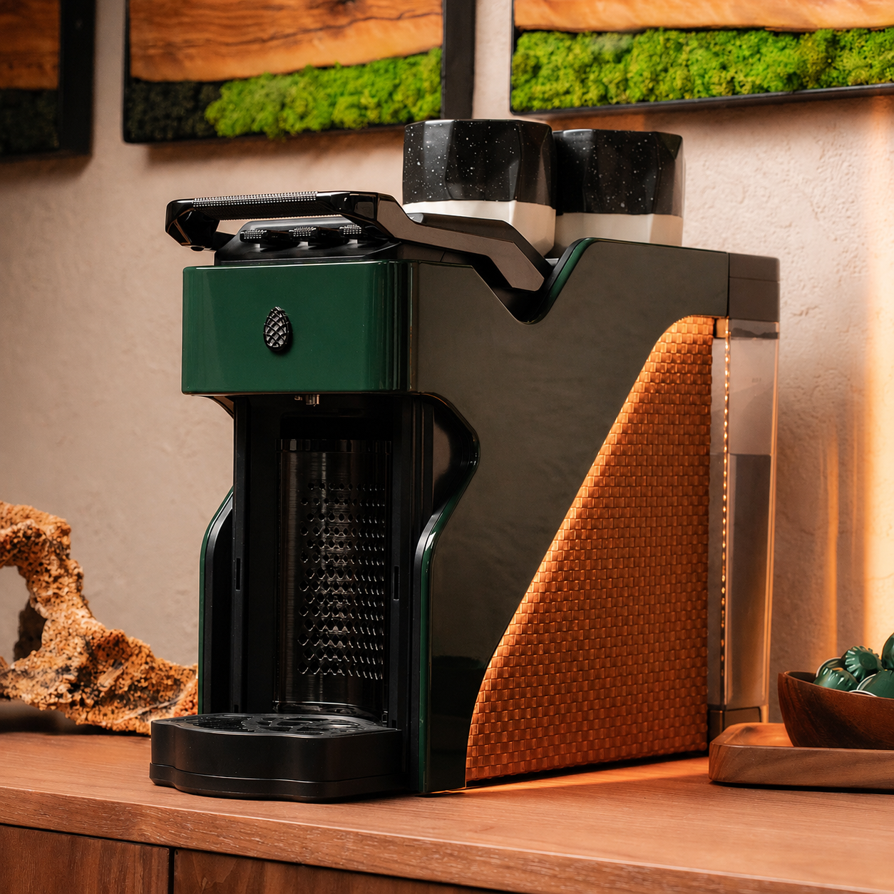 Milton Coffee Line1 Nespresso Compatible Brewer - Evergreen & Saddle
