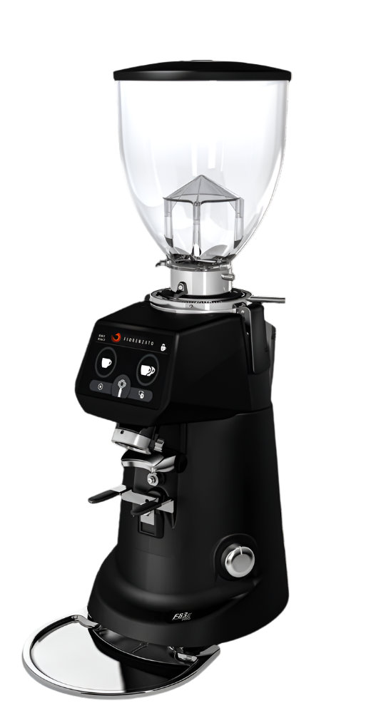 Angled Front image of black variant of Fiorenzato F83 E PRO On Demand Espresso Grinder