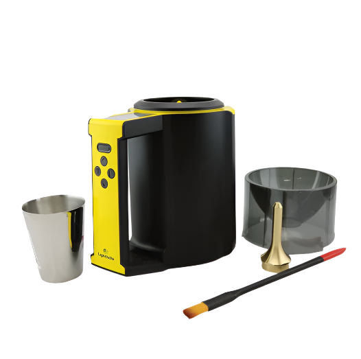 Lighttells MD-500 Coffee Moisture and Density Analyzer with digital display, bean chamber, and control buttons, front view.