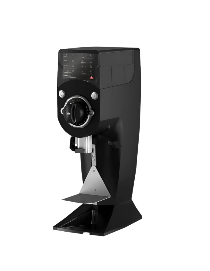 Angled front image of Mahlkonig Guatemala Coffee Shop Grinder Black