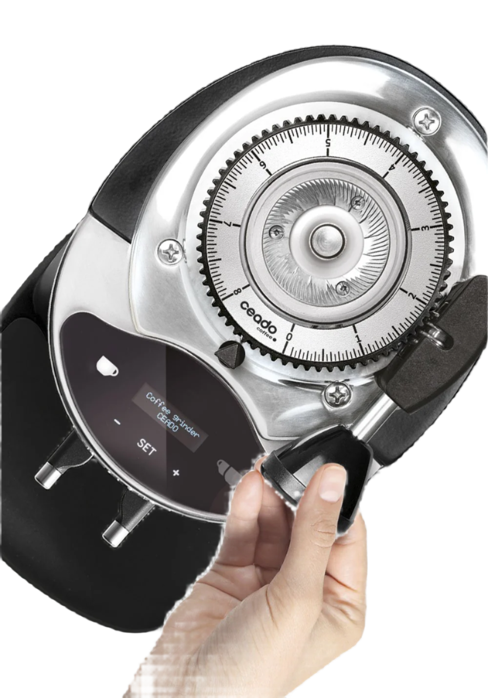 A top view of Ceado E37S On Demand Grinder