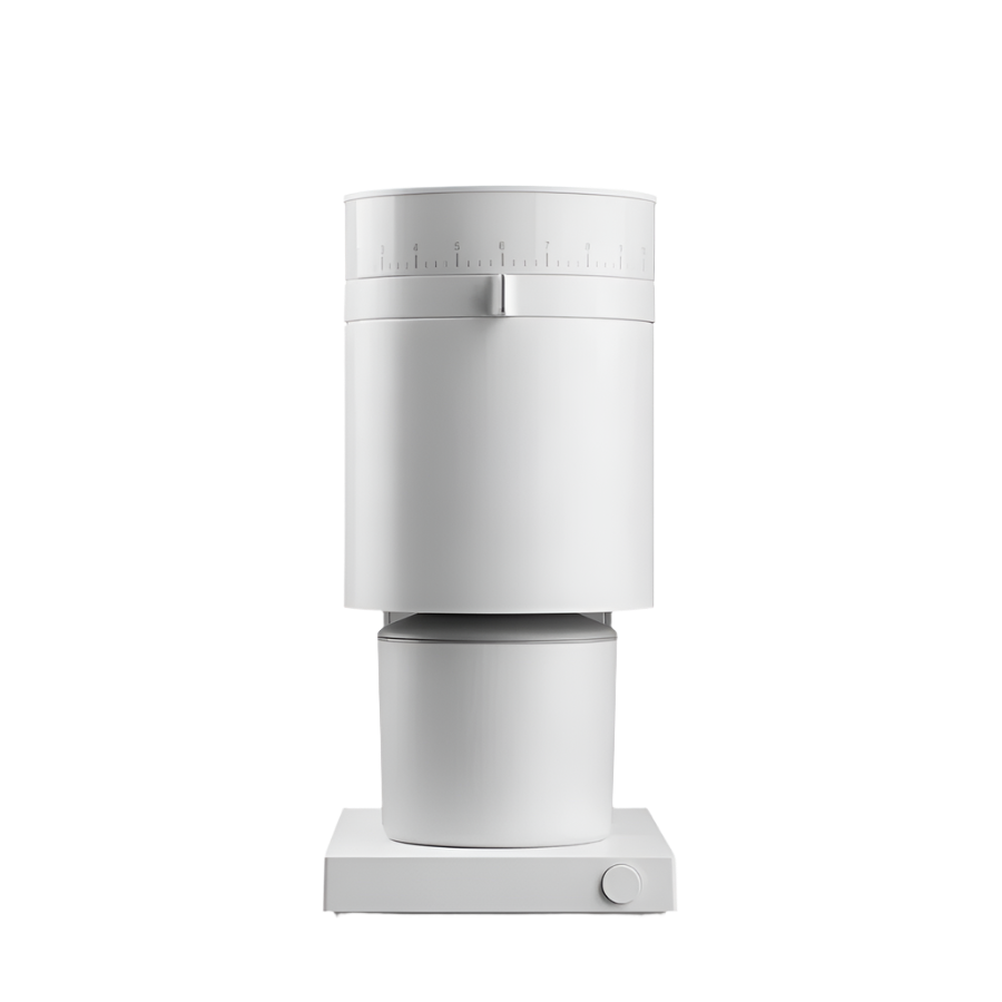 Front image of white variant Opus Conical Burr Grinder