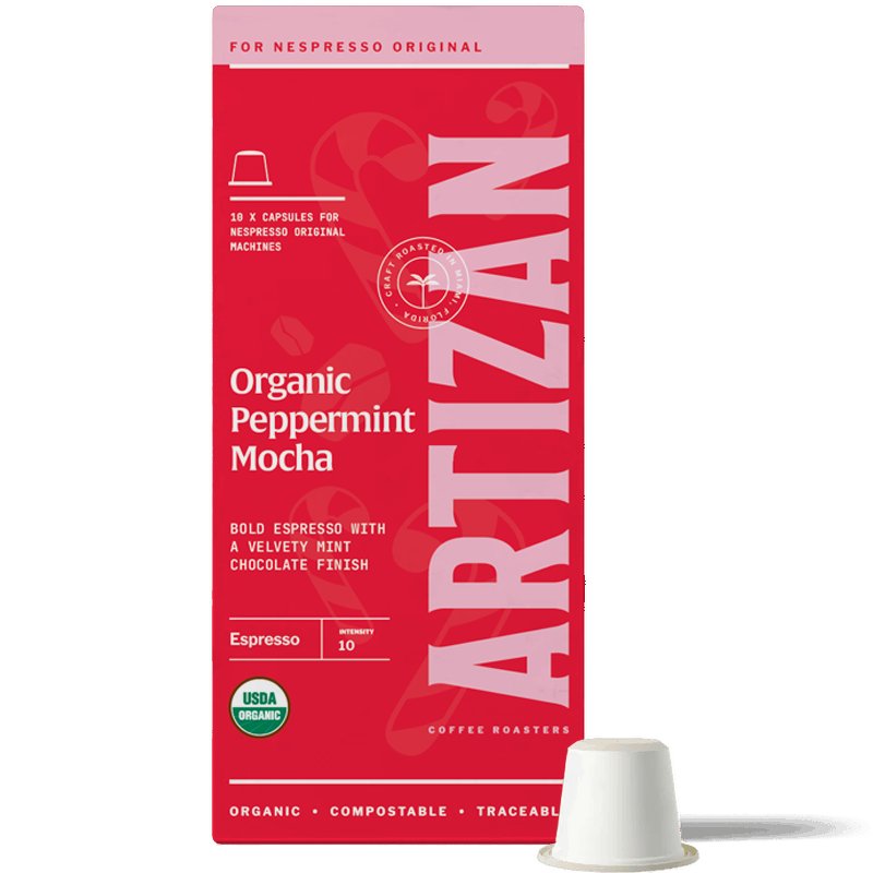 Organic  Peppermint Mocha Nespresso Capsules for Original Machines - Home Compostable Pods main image