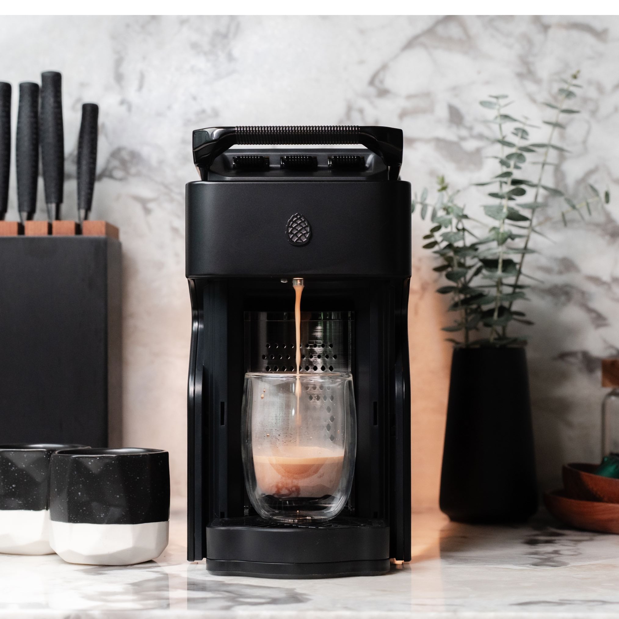Milton Coffee Line1 Nespresso Compatible Brewer - Satin Black & Grain