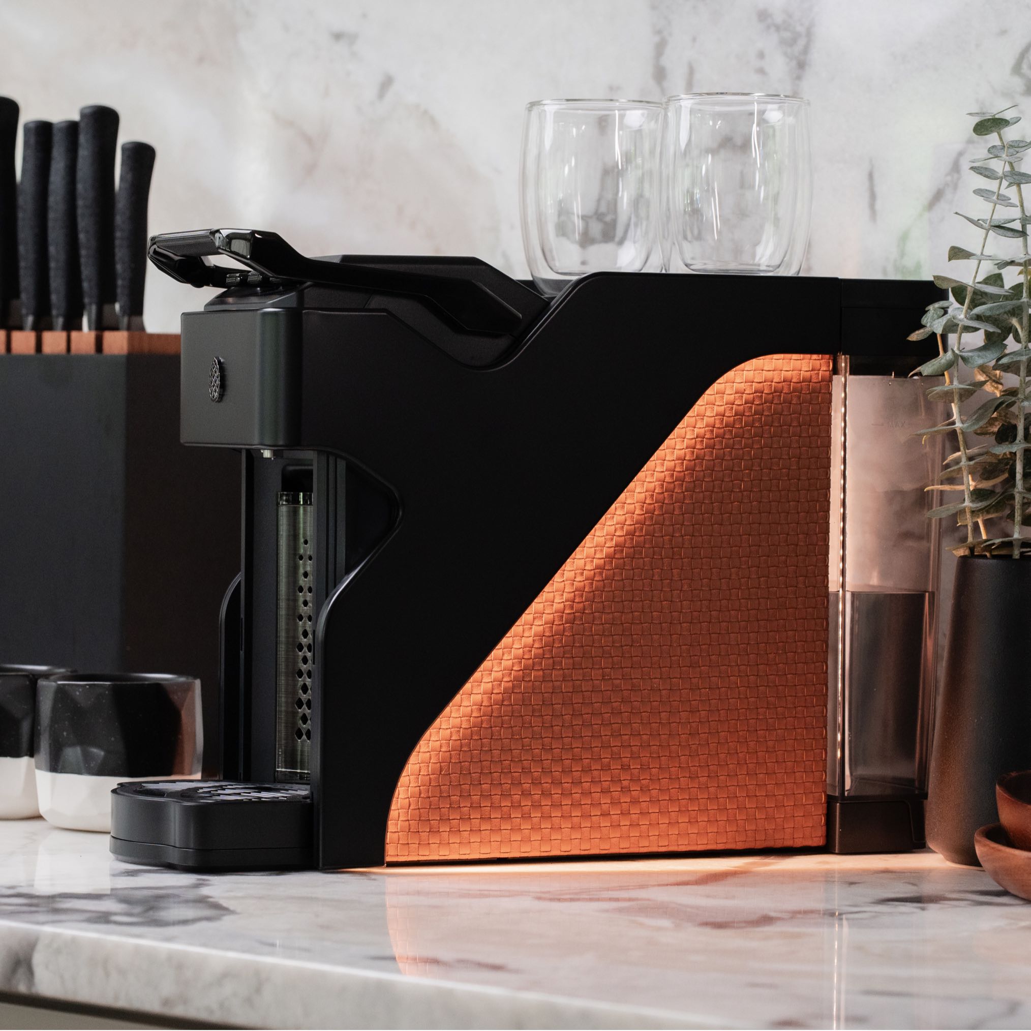 Milton Coffee Line1 Nespresso Compatible Brewer - Satin Black & Saddle