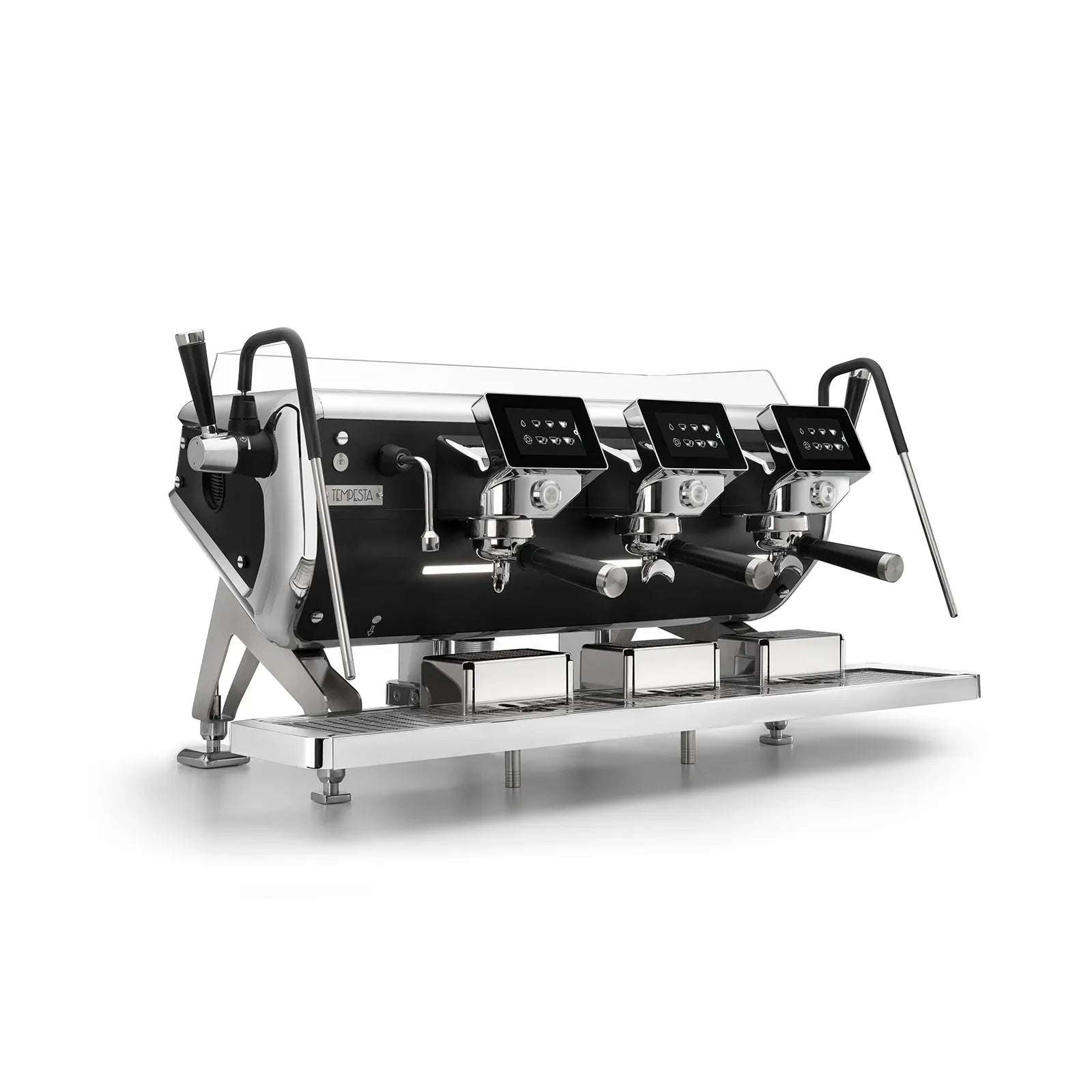 Tempesta 3 Commercial espresso machine with three group heads on a white background