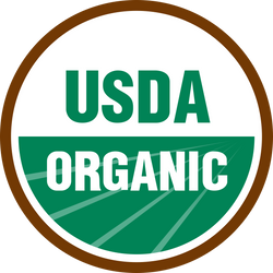 USDA Organic certification seal in green and white, representing organic coffee grown without synthetic fertilizers or pesticides.
