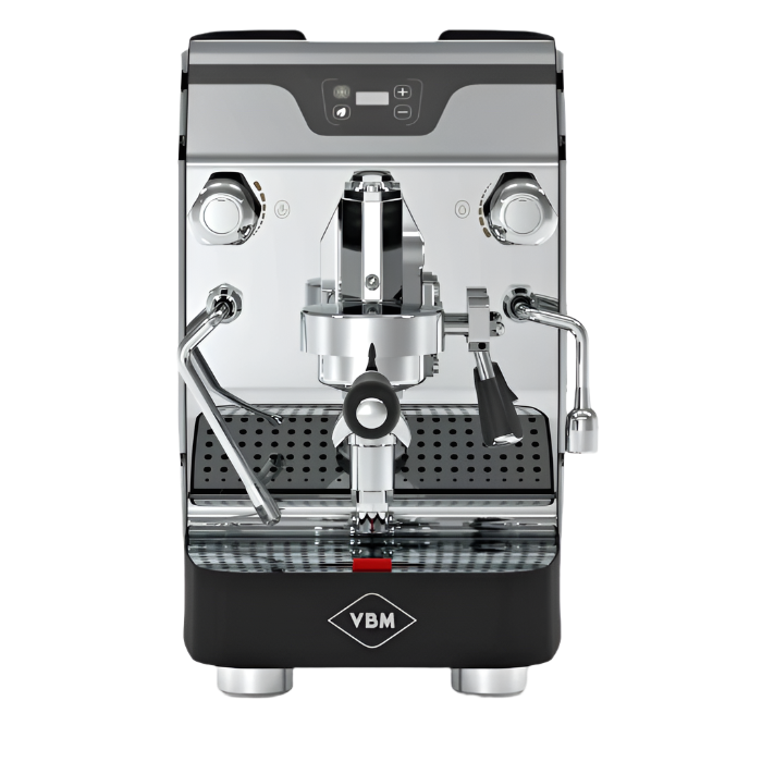 Front Angle Image of VBM Domobar Junior Digital HX Espresso Machine in Black 