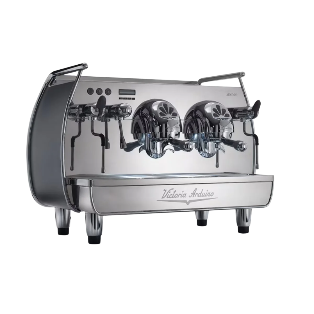 Angled Front right image of Victoria Arduino Adonis in Silver with Standard Capacity Filtration
