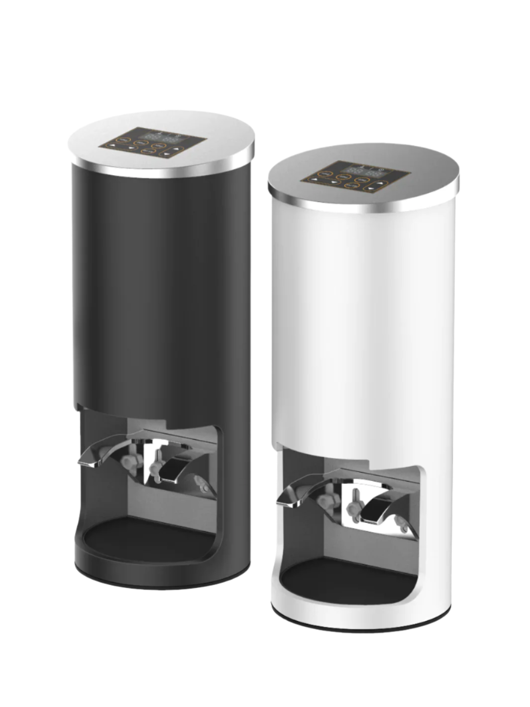 Dual-color PT2 automatic coffee tamper in white and black finish