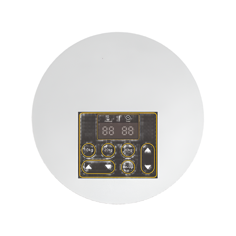 Close-up of PT2 automatic coffee tamper digital touchpad interface