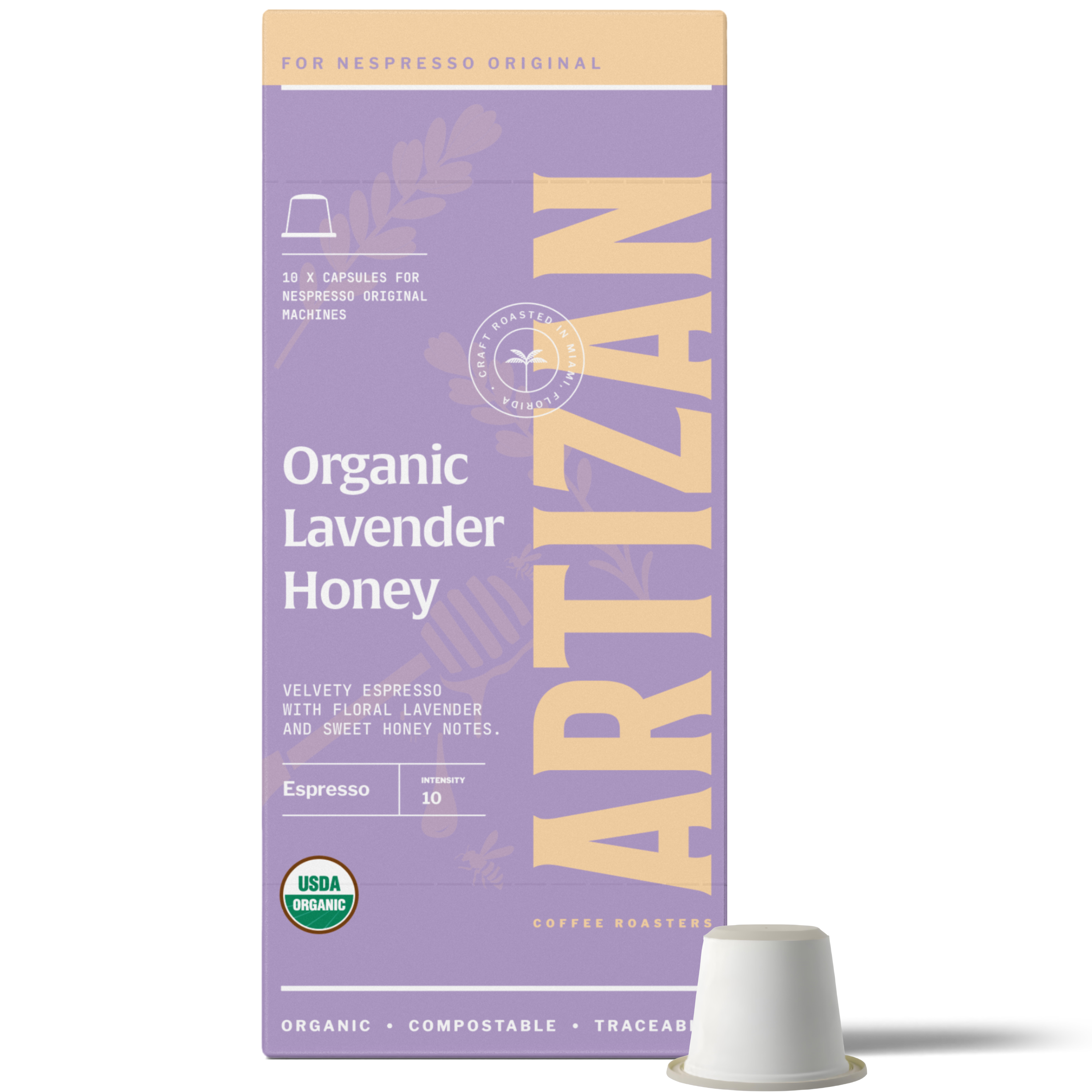 Organic  Lavender Honey Nespresso Capsules for Original Machines - Home Compostable Pods main image