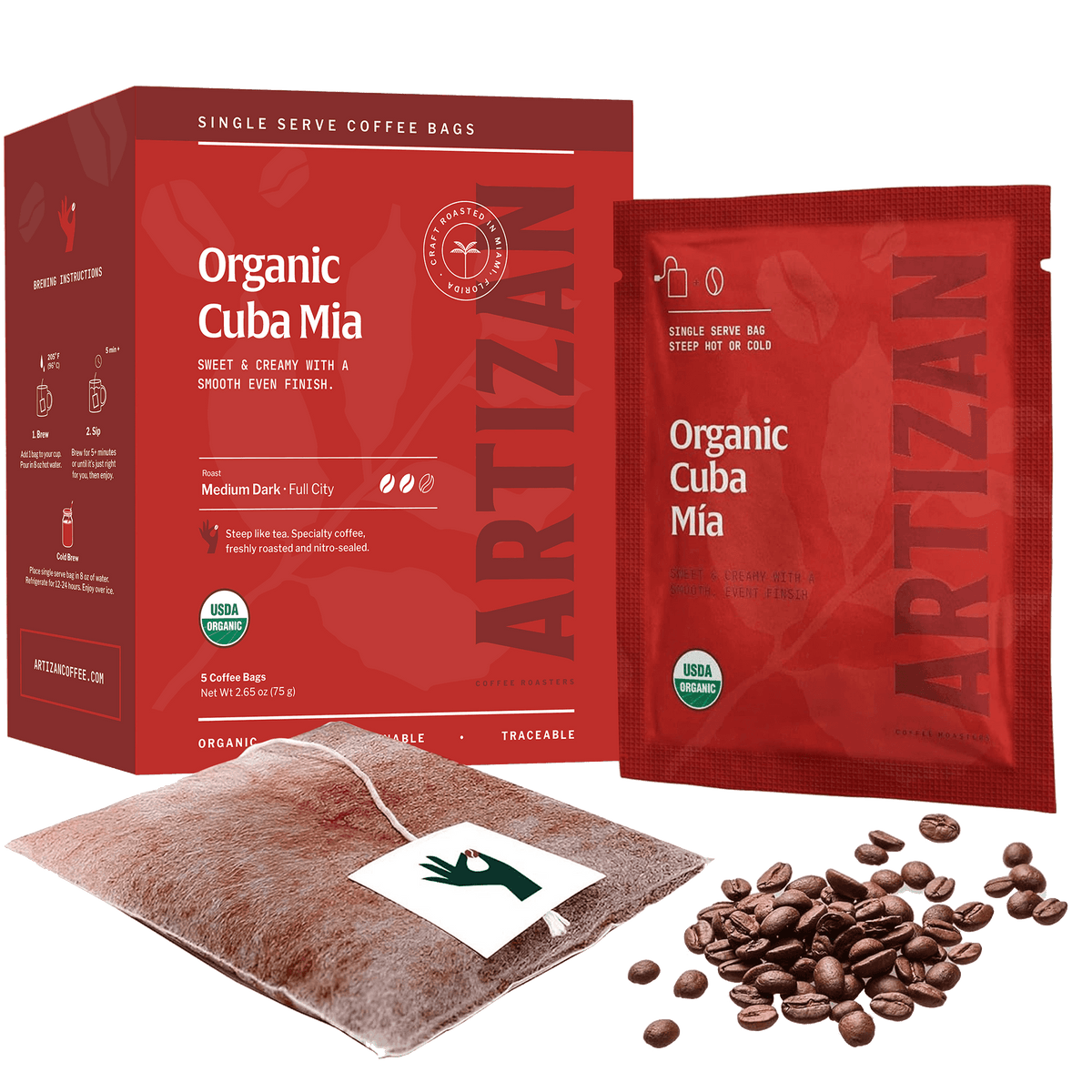 Cuba Mia single-origin specialty coffee singles 5-pack, lifestyle view