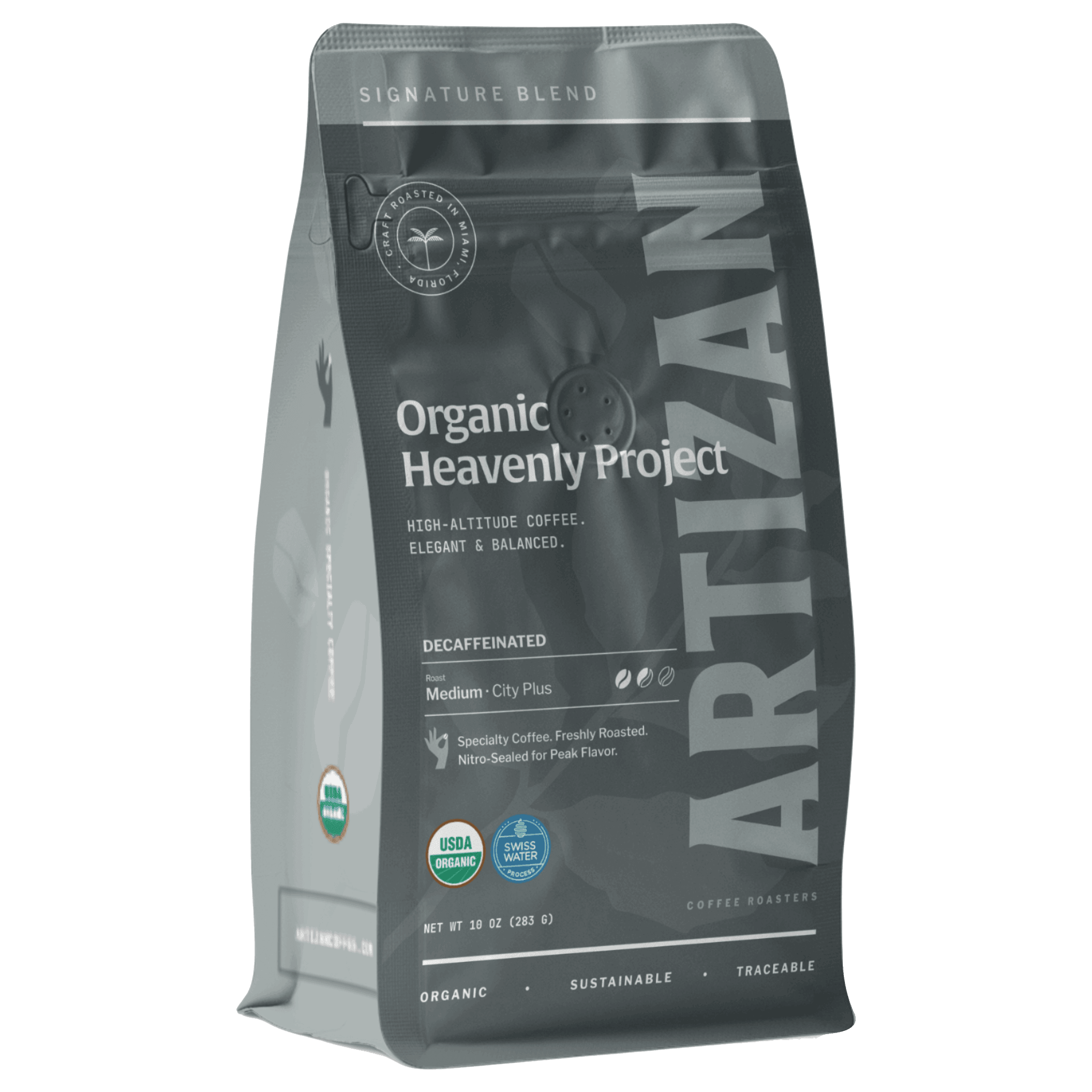 artizan organic heavenly project whole beans and groujnd coffee 3D