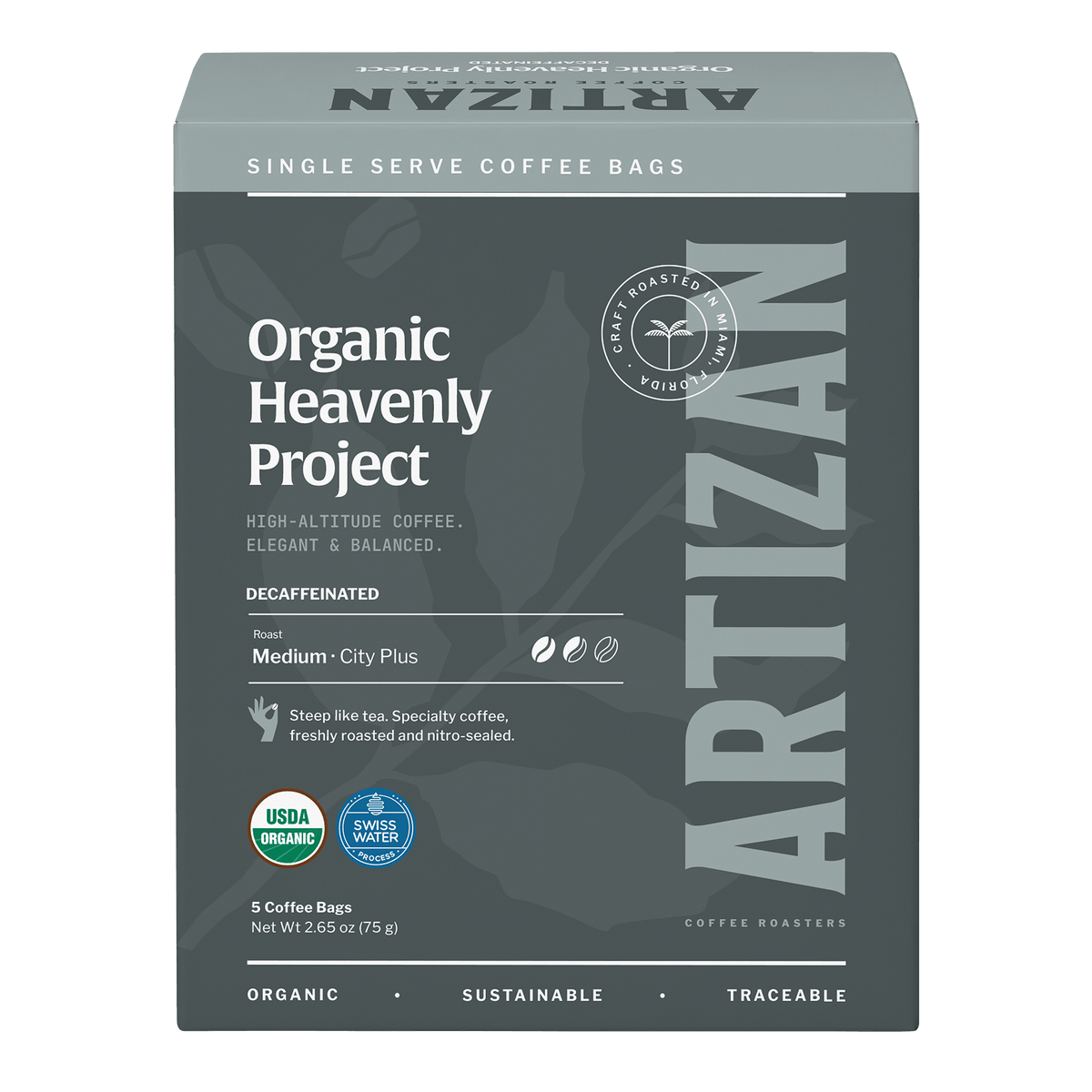 Heavenly Project Decaf single-origin specialty coffee singles 5-pack