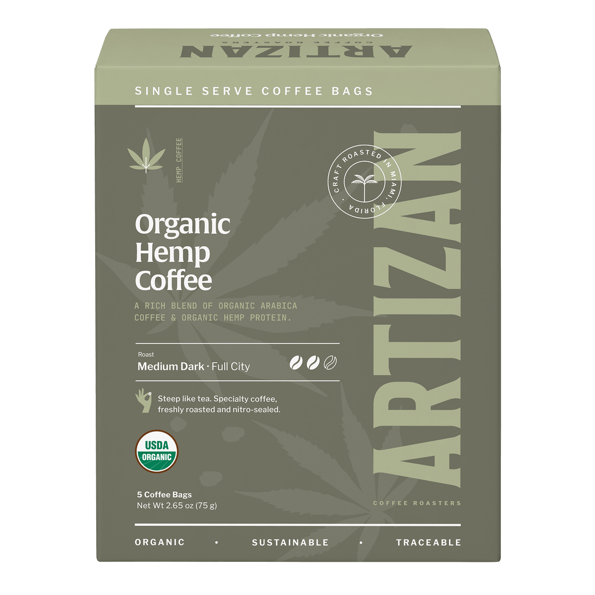 Hemp single-origin specialty coffee singles 5-pack