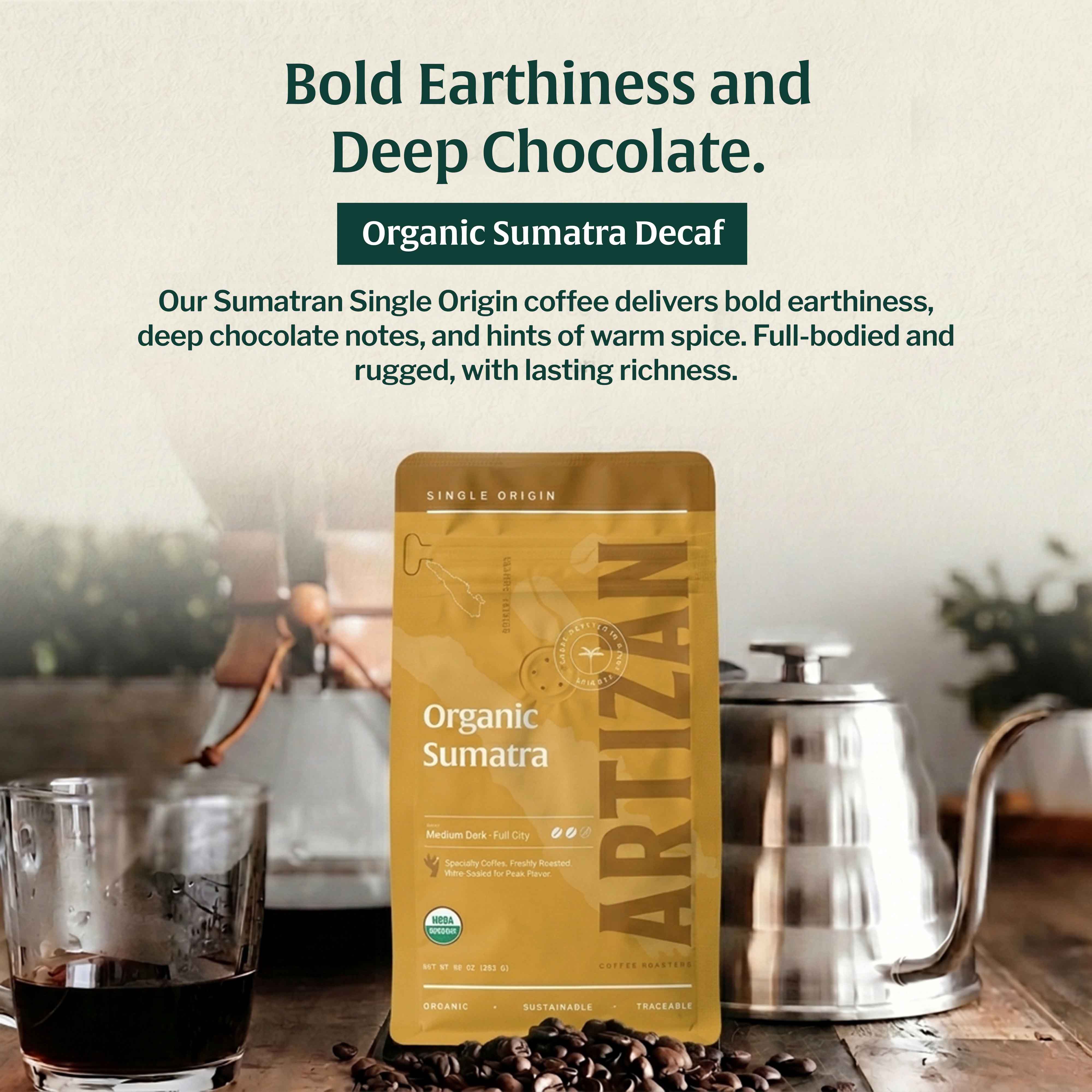 artizan organic Sumatraorganic whole bean coffee 3D