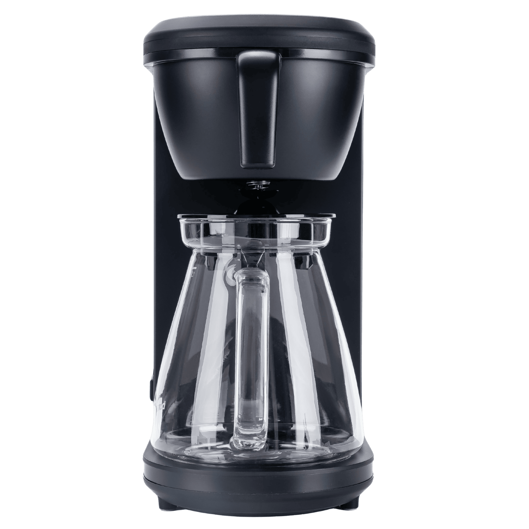 Bonavita 8-cup drip coffee brewer in matte black with clear glass carafe, front view
