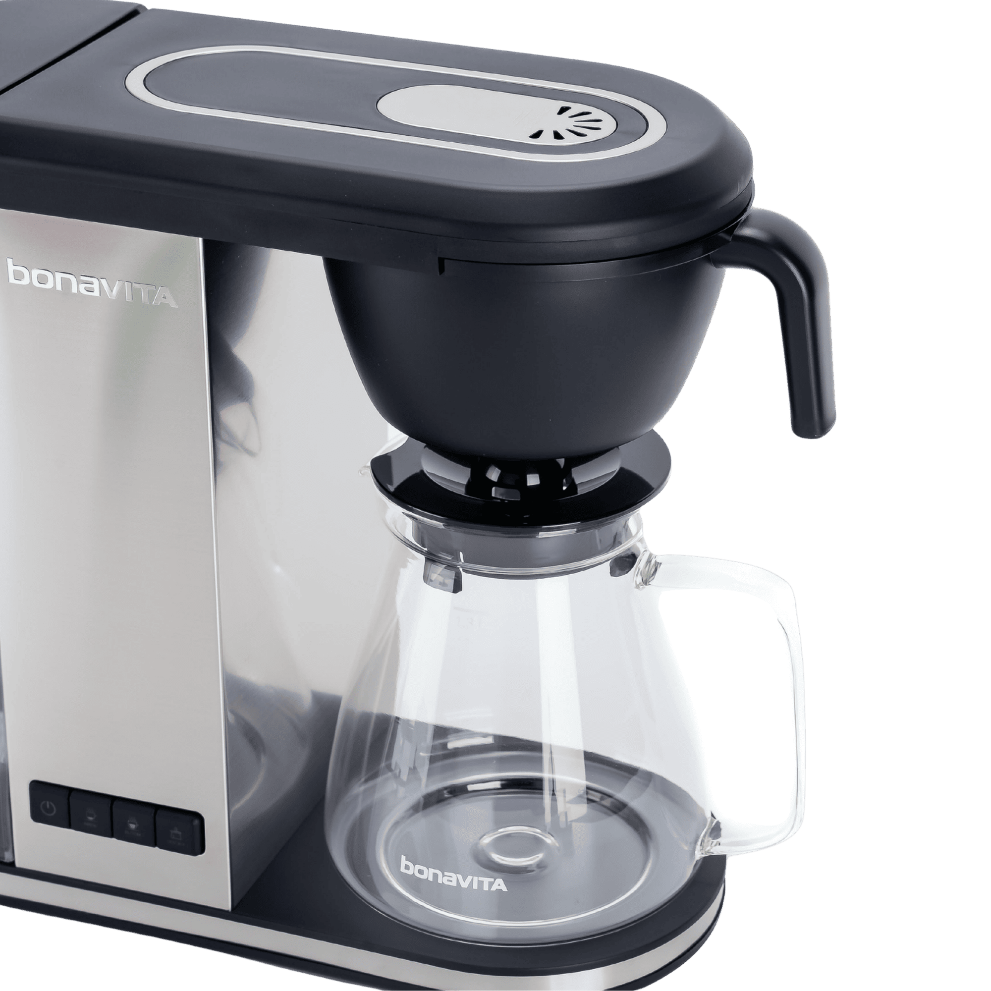 Enthusiast 8-Cup Drip Coffee Brewer with 1.3L Thermal or Glass Carafe Bonavita matte black drip brewer, 8-cup.

