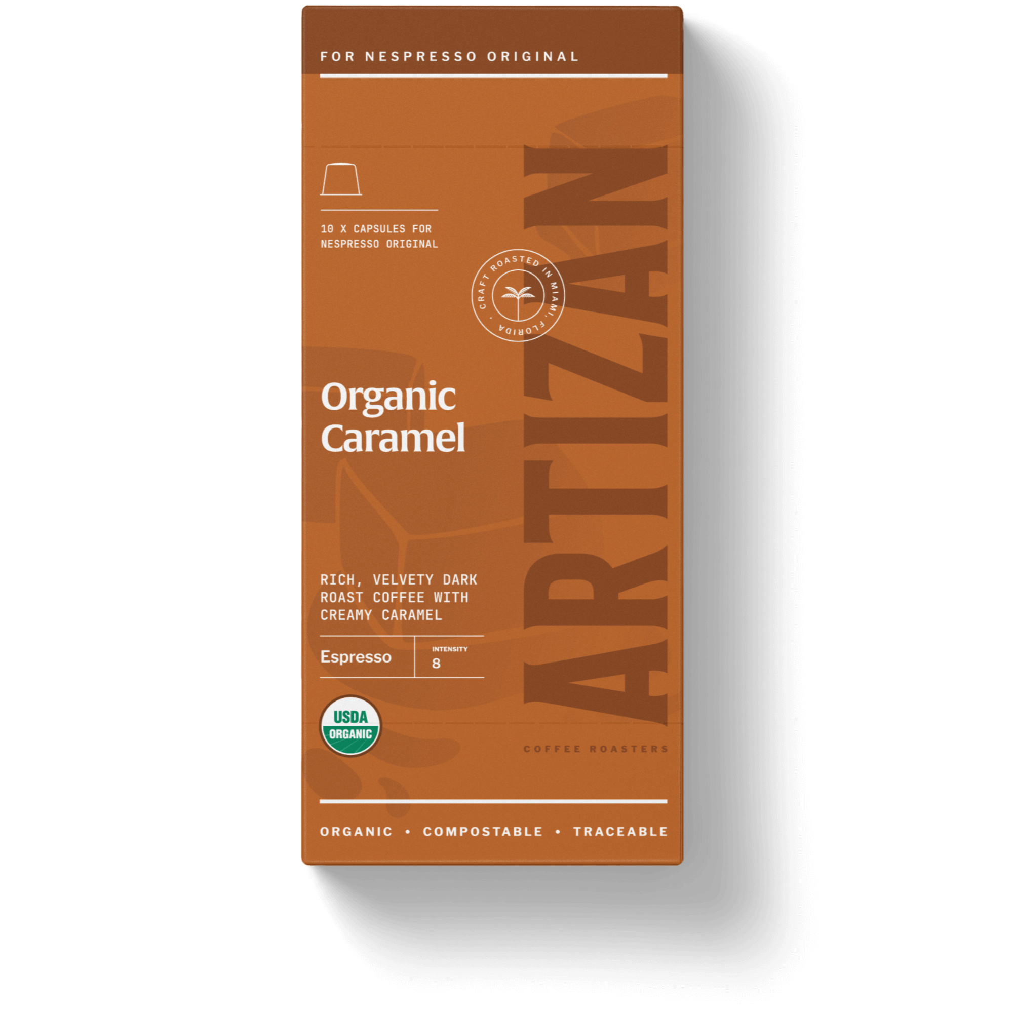 An image of Organic Caramel Packaging.