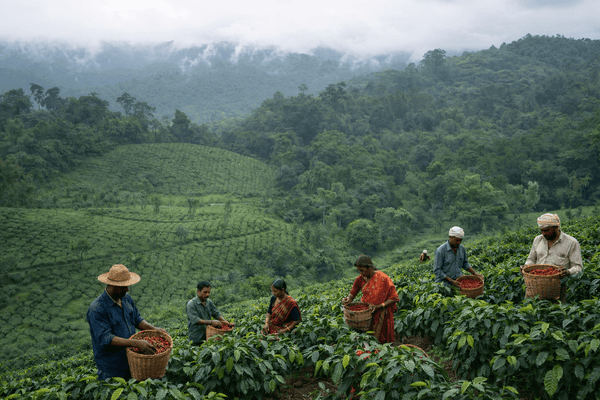 Smallholder farms in the Western Ghats Mountain Range of India