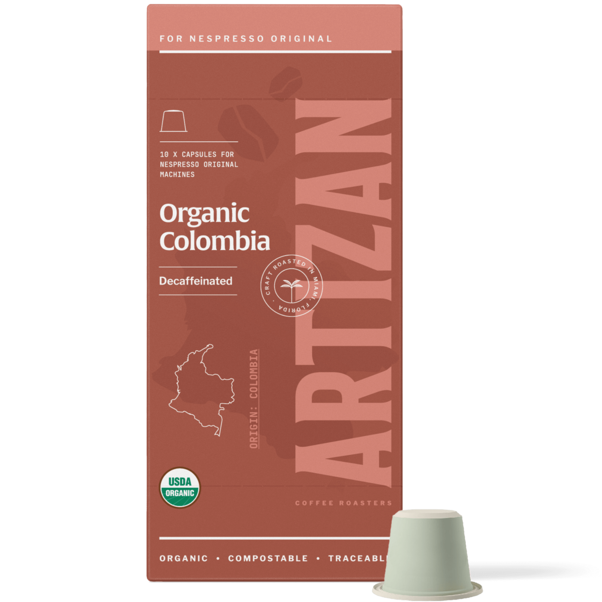 Organic Colombia Decaf Nespresso Capsules for Original Machines