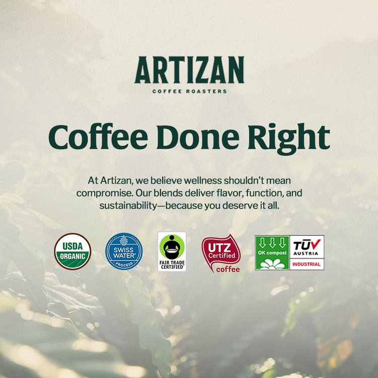 Organic Hemp Coffee Sachets Espresso - Certifications USDA Organic, Swiss Water, Fair Trade, UTZ, 100% compostable