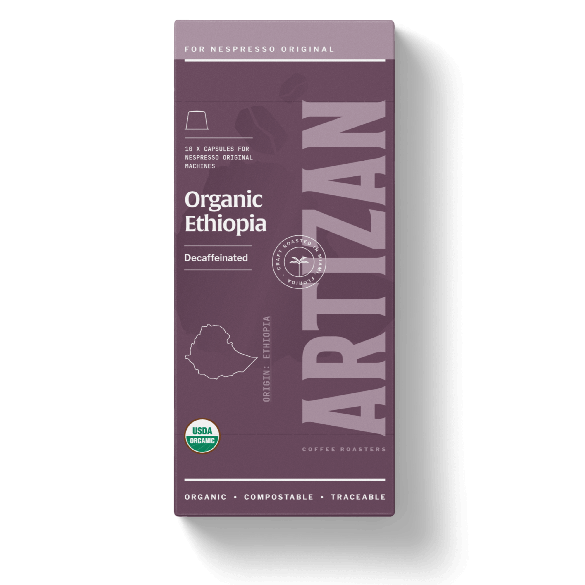 An image of Organic Ethiopia Decaf Packaging. 