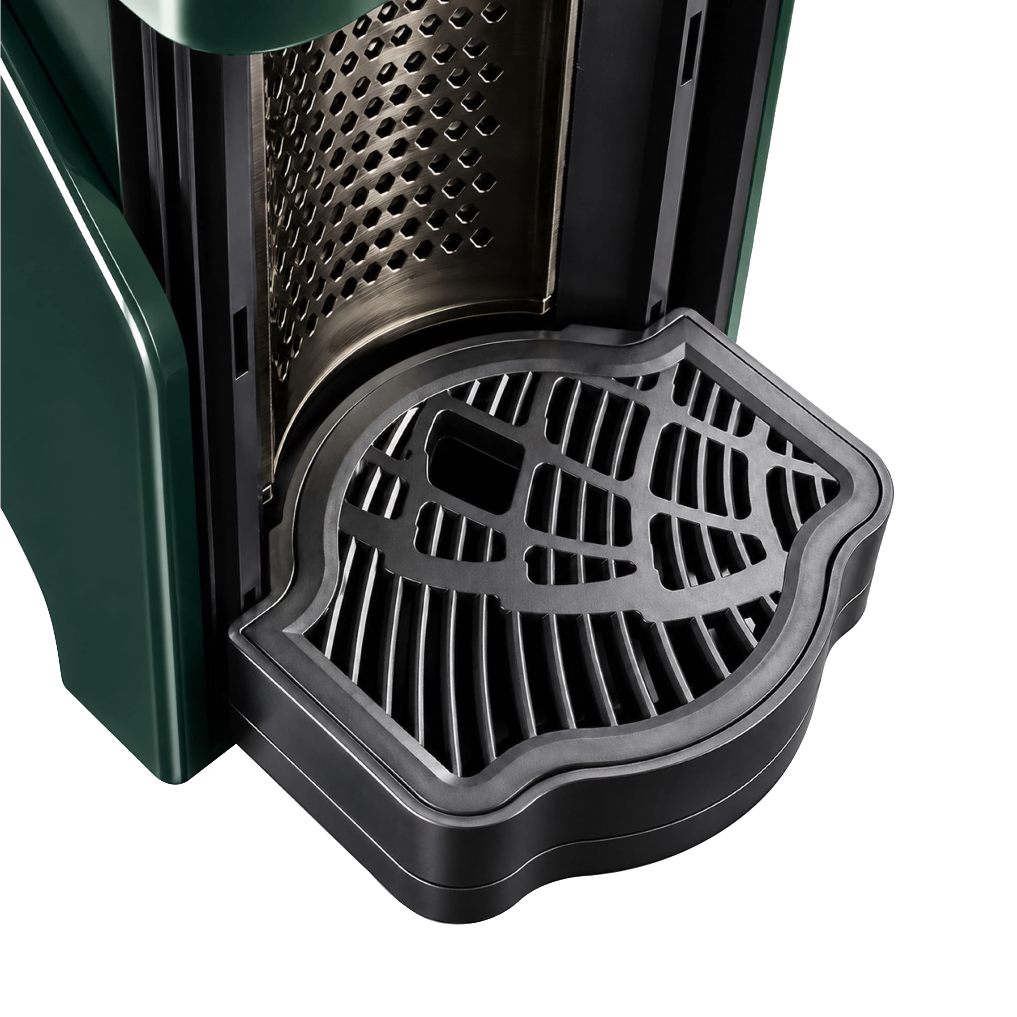 Milton Coffee Line1 Nespresso Compatible Brewer in Evergreen & Onyx – cup tray detail