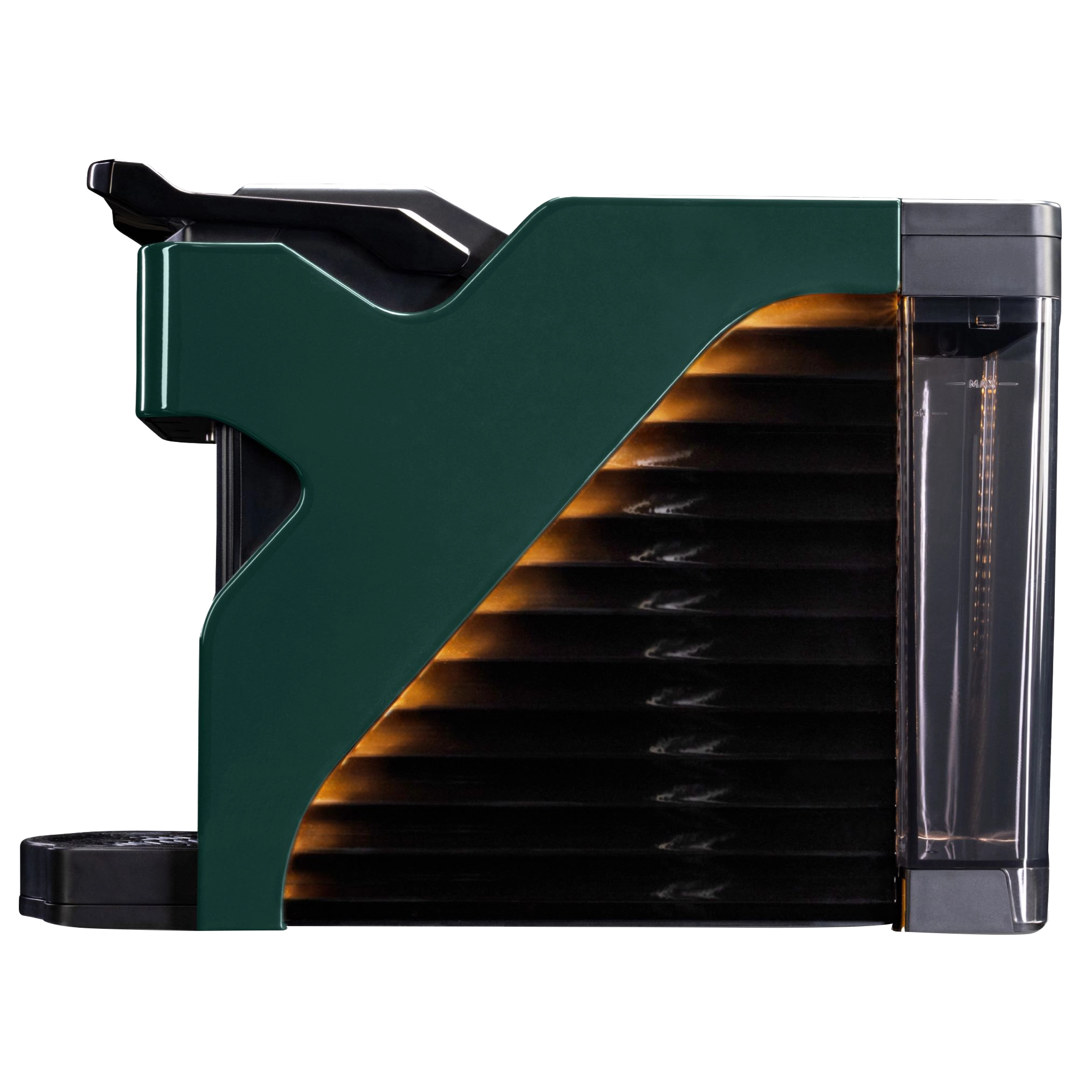 Milton Coffee Line1 Nespresso Compatible Brewer in Evergreen & Onyx – side view
