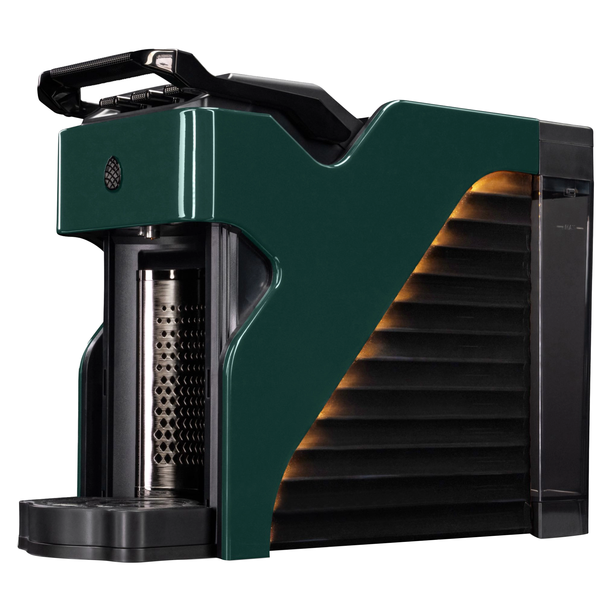 Milton Coffee Line1 Nespresso Compatible Brewer in Evergreen & Onyx – three-quarter view