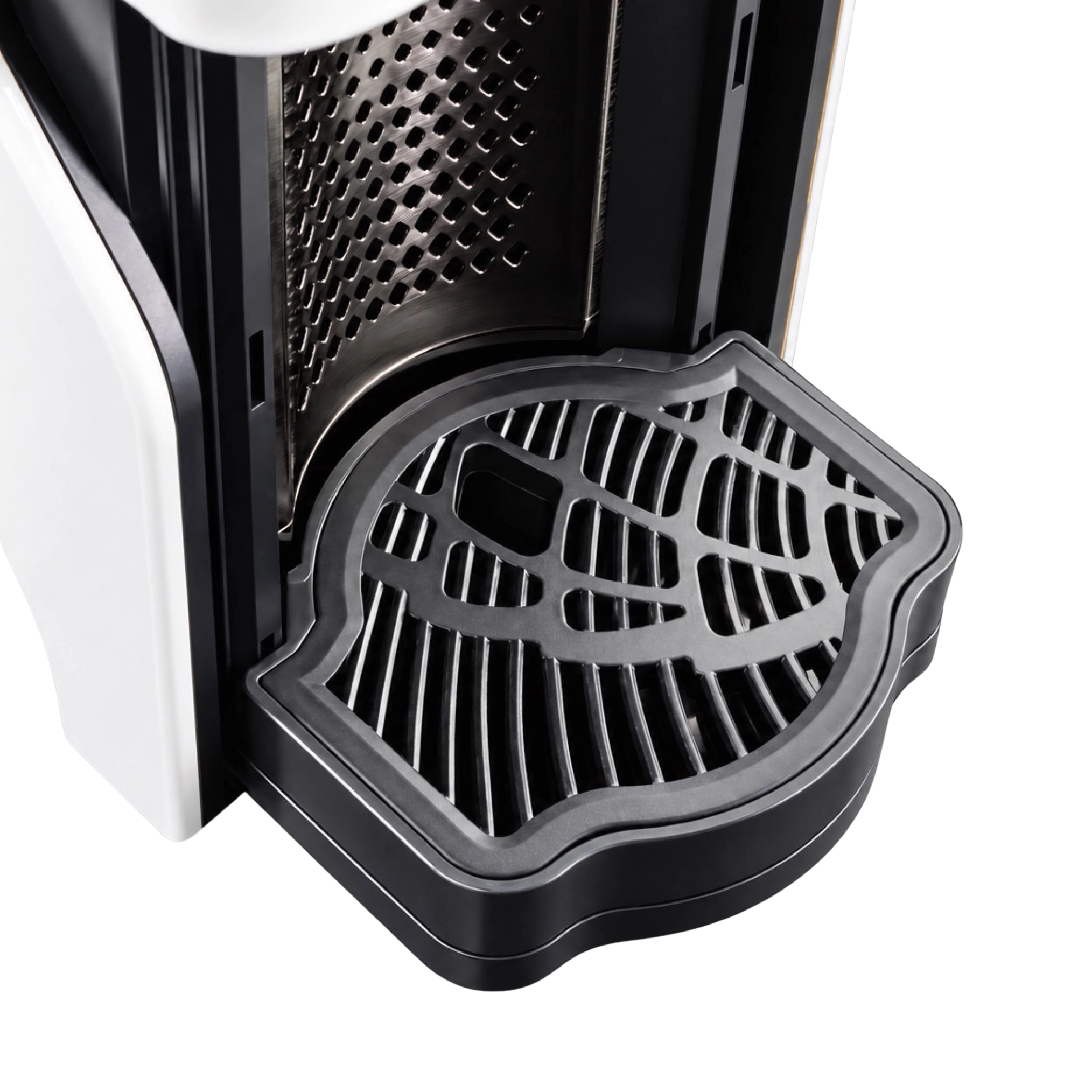 Milton Coffee Line1 Nespresso Compatible Brewer in Glacier & Grain– cup tray detail