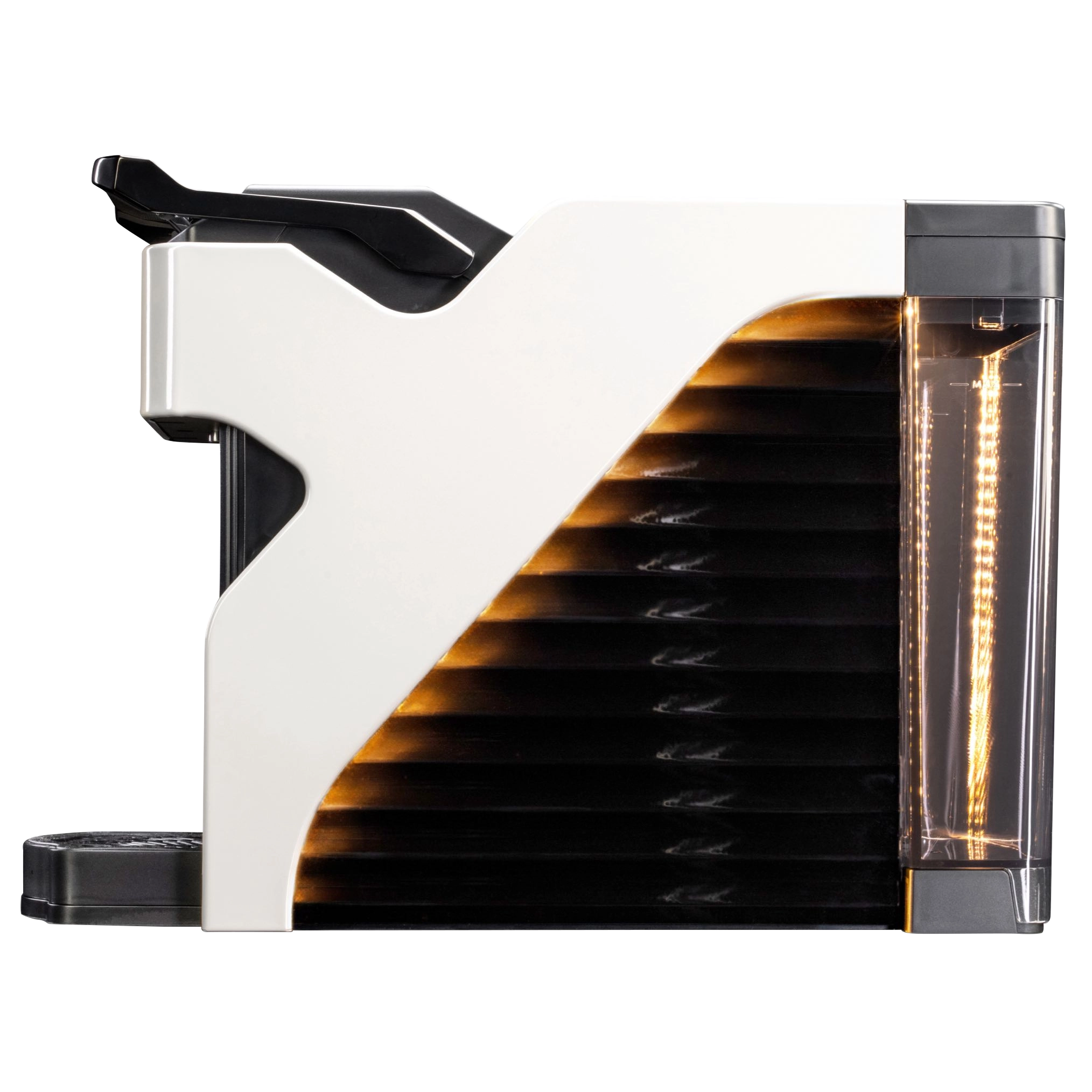 Milton Coffee Line1 Nespresso Compatible Brewer in Glacier & Onyx– side view