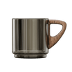hadcrafted glass espresso cup with wooden handle hero image